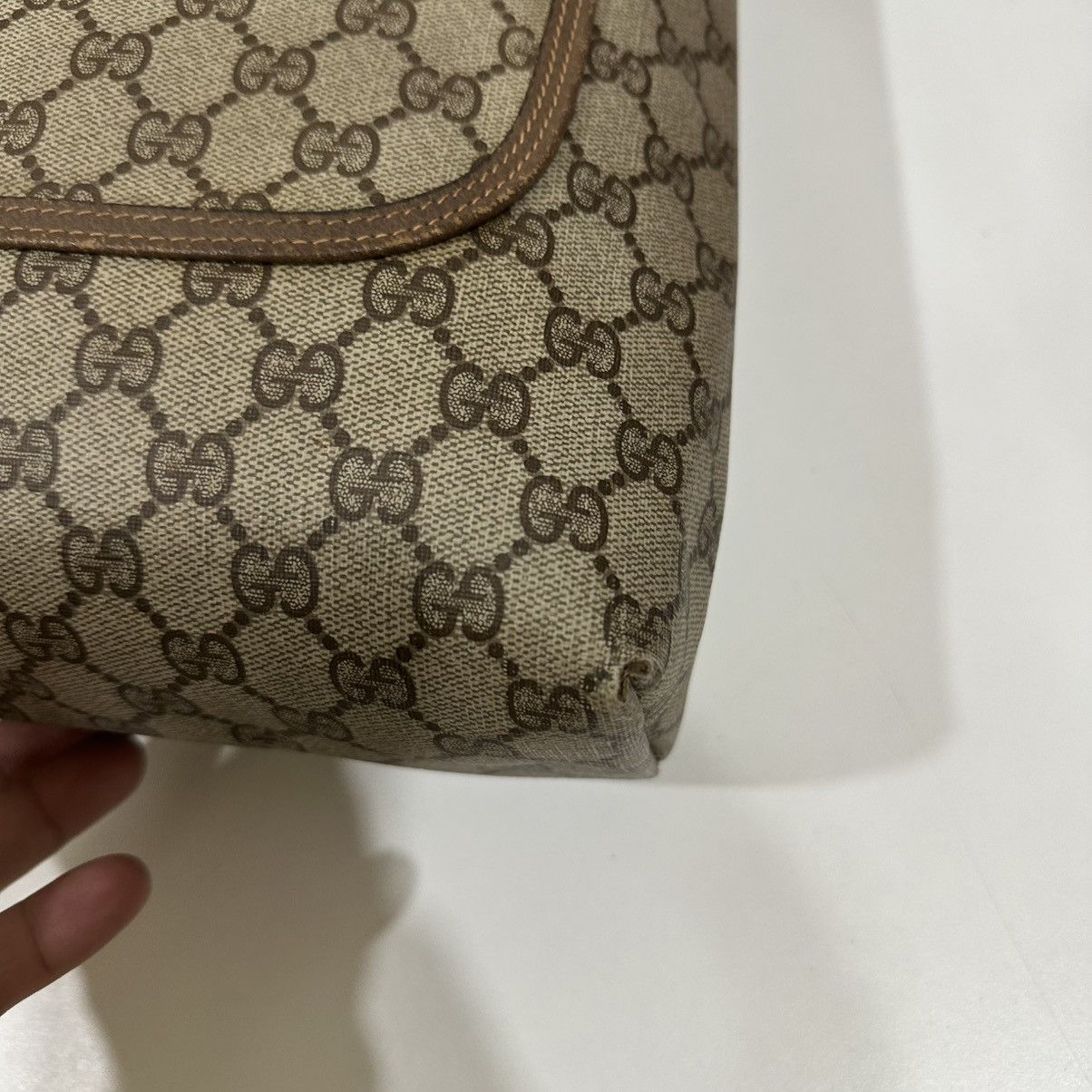 Gucci VINTAGE GUCCI GG WEB SHERRY LINE TOTE BAG 33 Size ONE SIZE - 9 Thumbnail