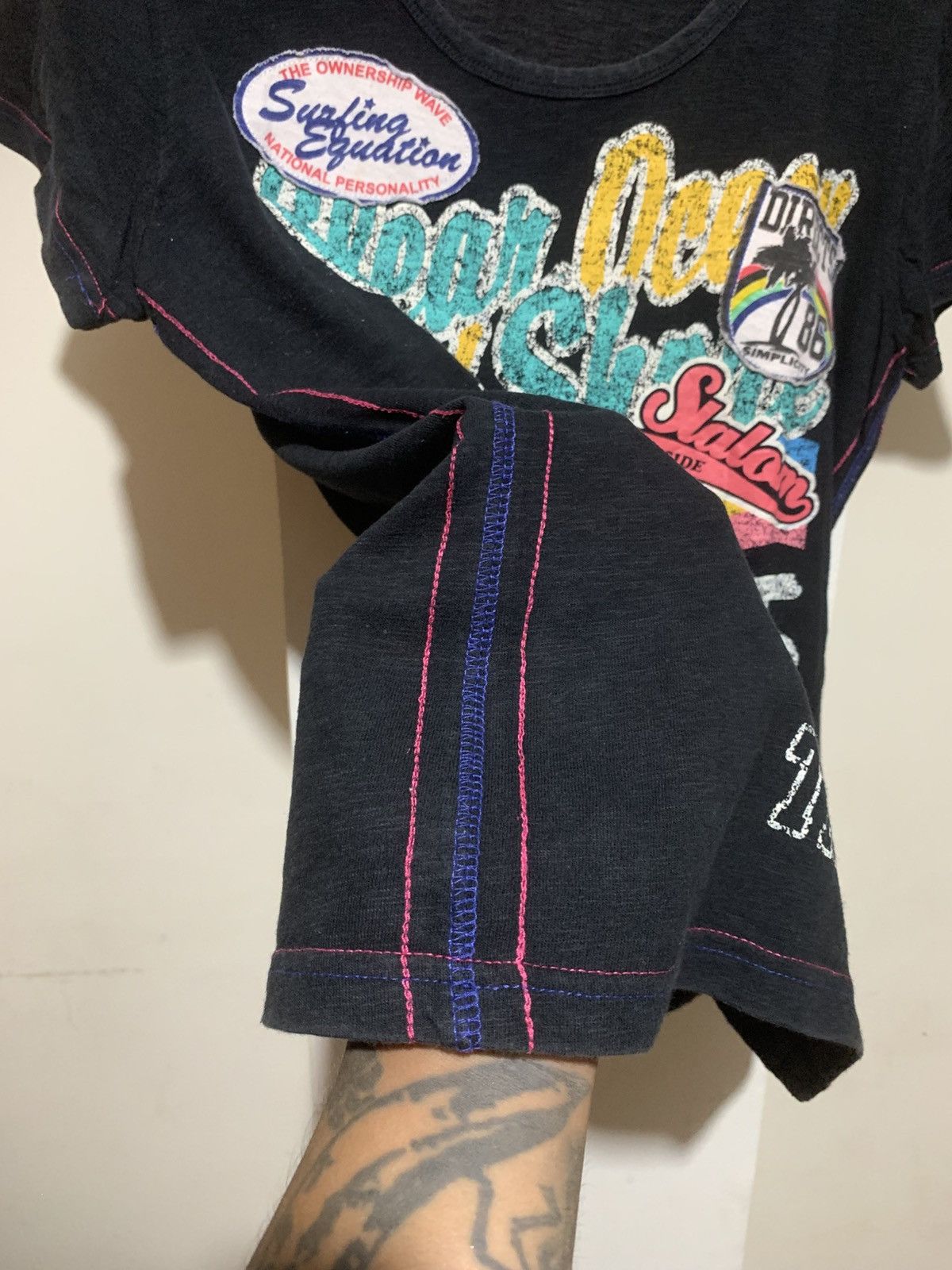 14th Addiction Japanese Corn Flake Surf Style Patch Tee Shirt Size US L / EU 52-54 / 3 - 6 Thumbnail