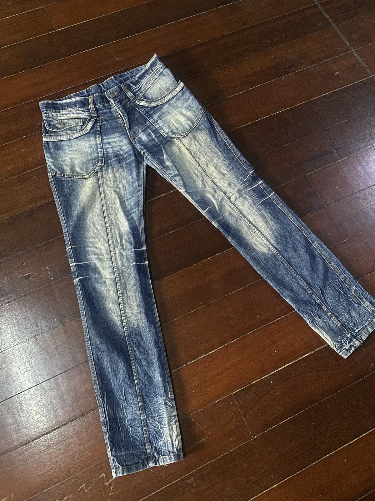 Designer × HIDEAWAYS × If Six Was Nine FIRE 🔥 HIDEAWAYS NICOLE nice faded studded pocket FLARE Size US 34 / EU 50 - 2 Thumbnail