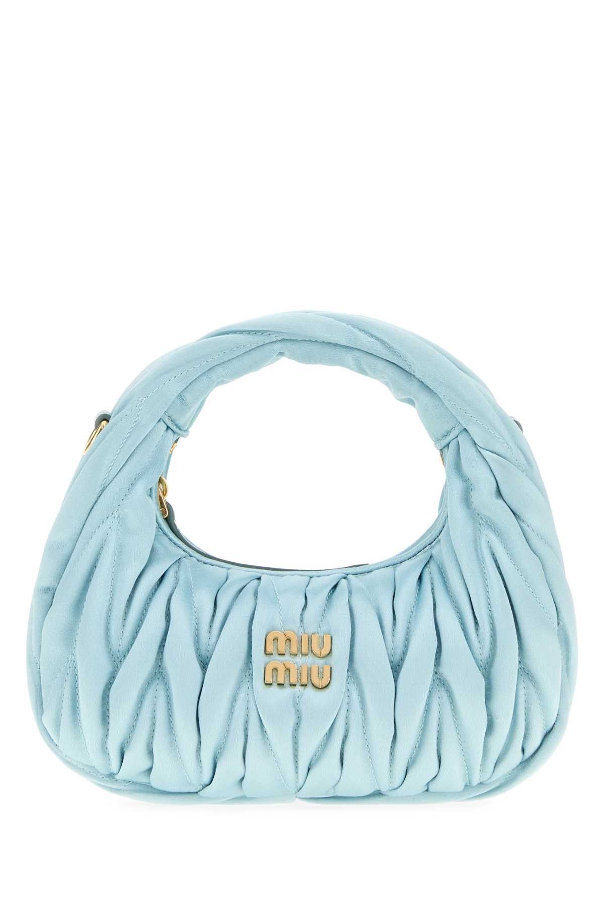 Miu Miu Pastel Light Blue Satin Mini Wander Handbag Size ONE SIZE - 1 Thumbnail