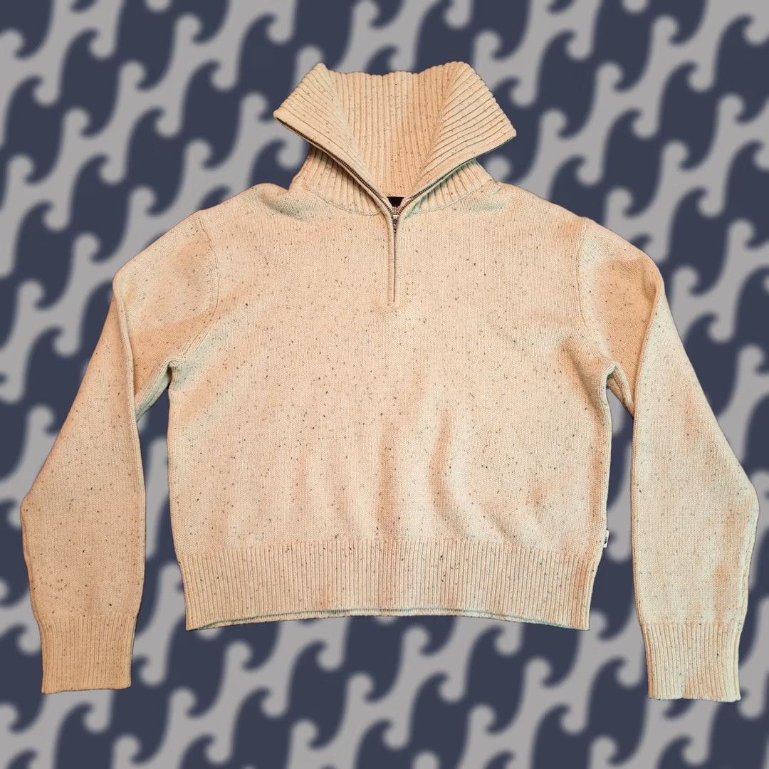 The North Face North Face Women Medium Long Sleeve Sweater Zipper Wool Cotton Nylon Waffle-Knit Ivory Oatmeal Pullover Regular Accessible Casual Travel Workwear Size M / US 6-8 / IT 42-44 - 1 Thumbnail