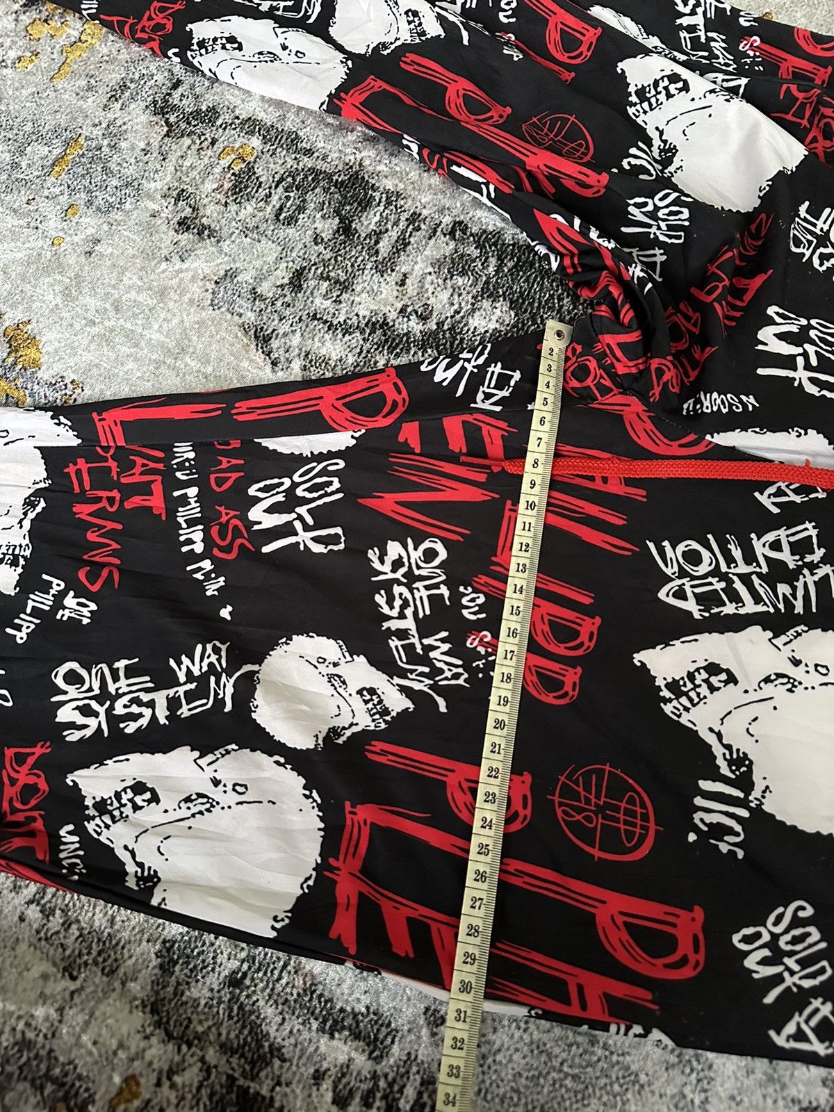14th Addiction CRAZY FASHION SKULL LIKE MADPUNKS PANTS IF6WAS9 PUNK STYLE Size US 33 - 10 Thumbnail