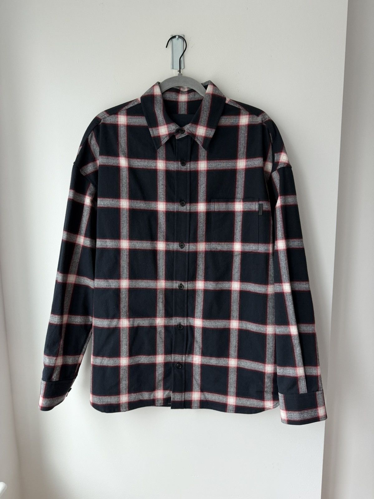 Juun.J Juun.J Navy and Red Overshirt Size US L / EU 52-54 / 3 - 1 Thumbnail