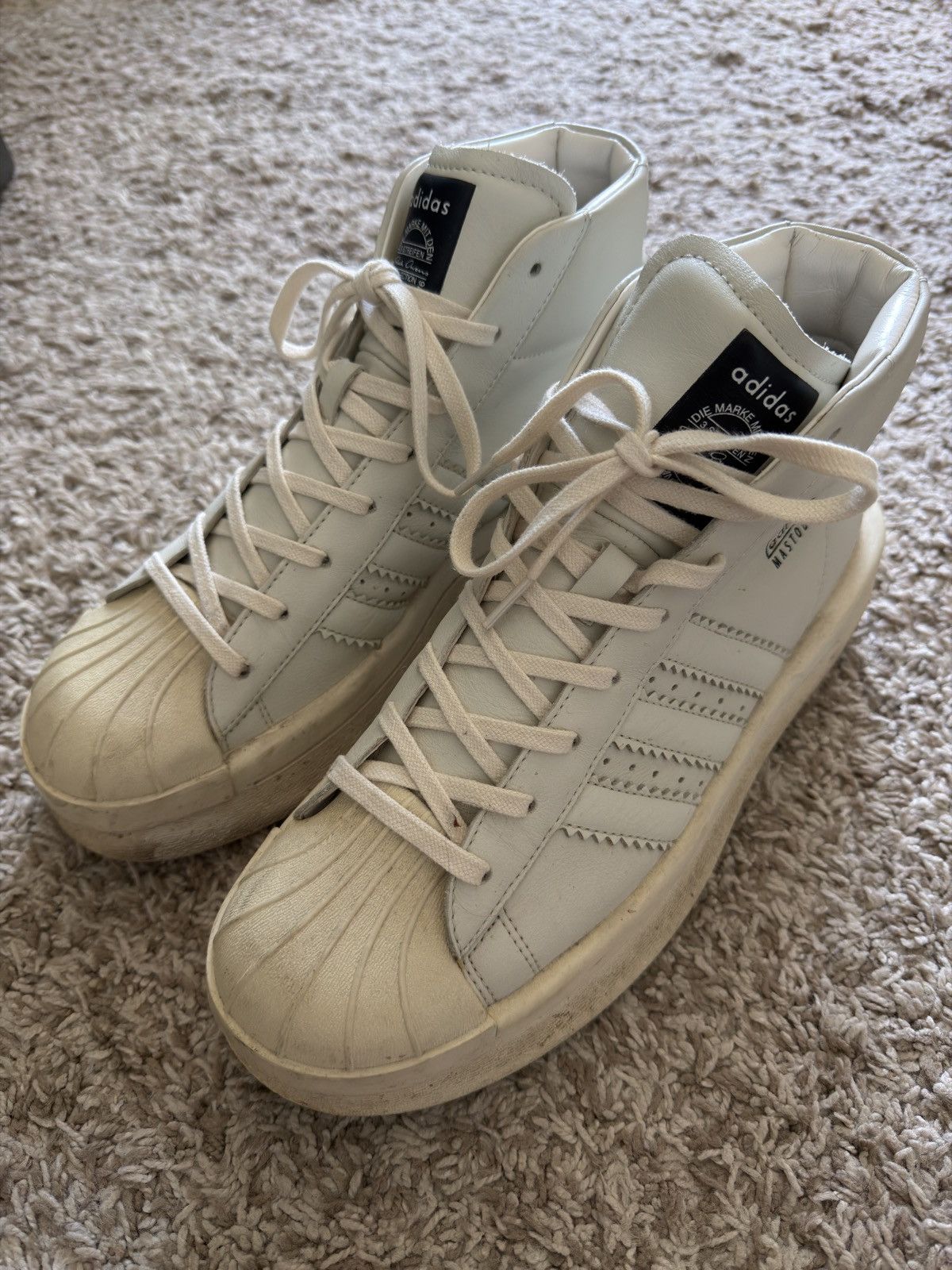 Adidas × Rick Owens Mastodon White Pro Model Size US 9 / EU 42 - 1 Thumbnail