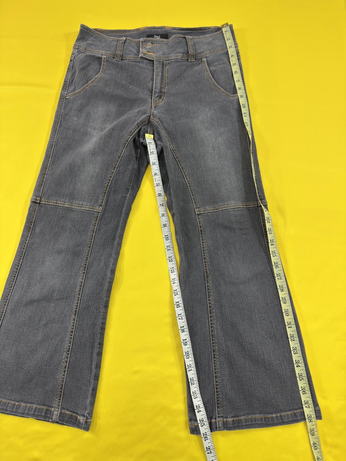 Japanese Brand Smile land X tornado mart style spiral flare jeans Size US 33 - 18 Thumbnail
