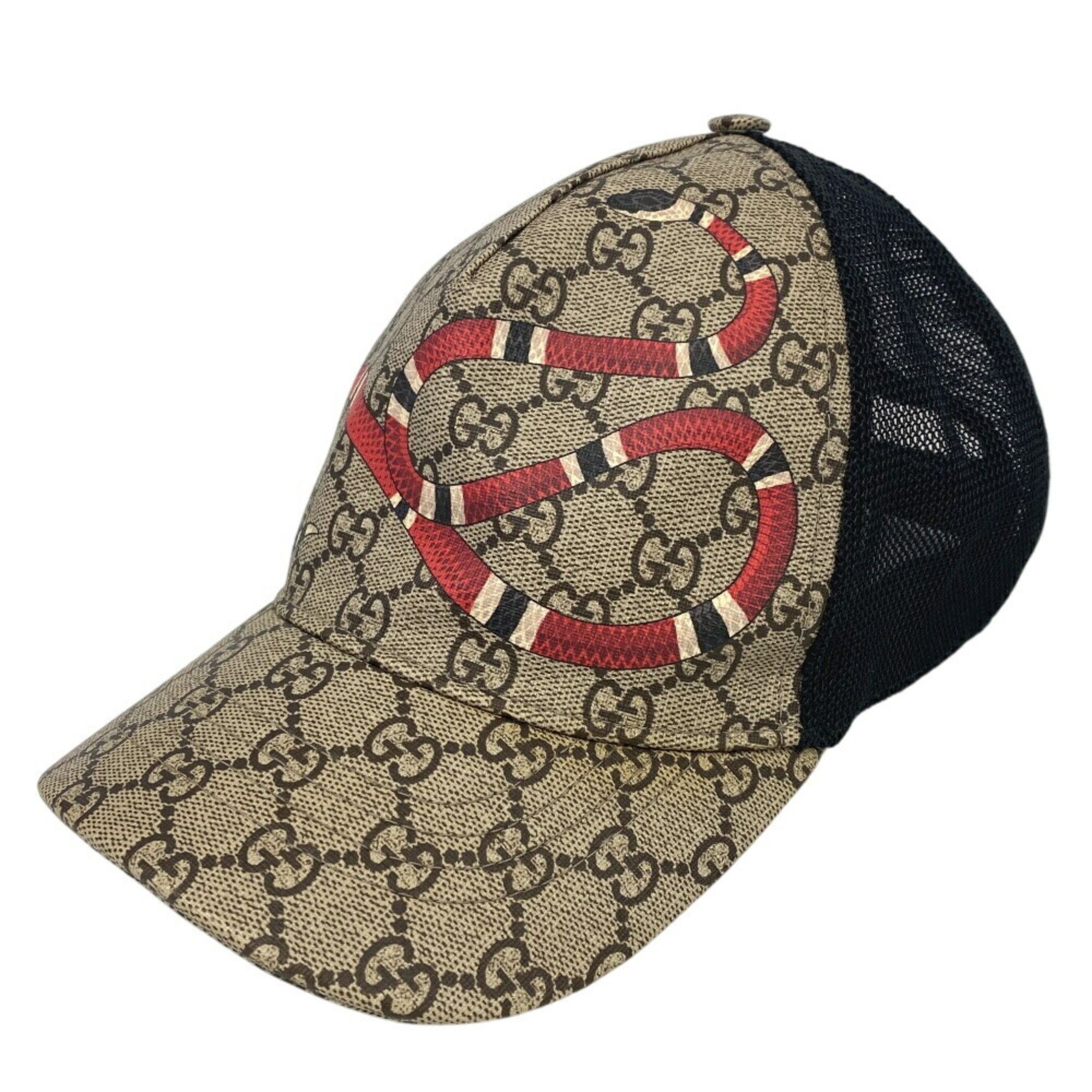Gucci GUCCI GG Supreme Cap Beige Men's Size ONE SIZE - 1 Thumbnail