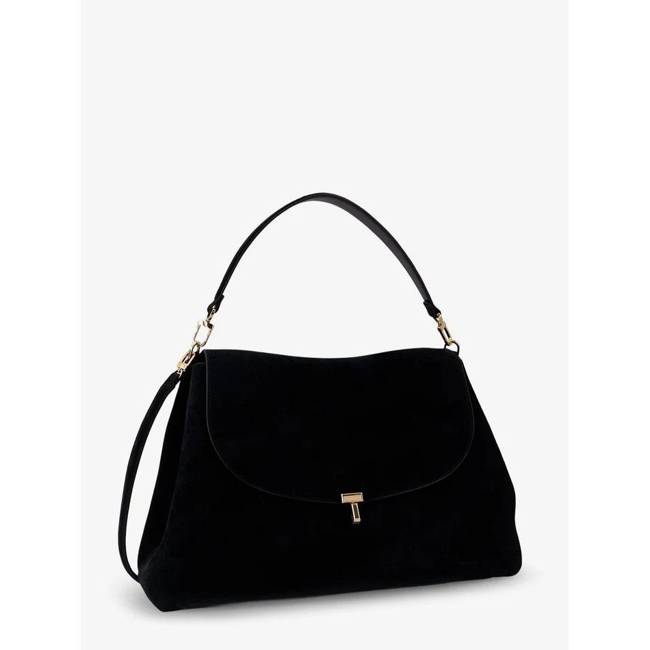 Toteme TOTEME T-Lock Black Suede Shoulder Bag New Size ONE SIZE - 3 Thumbnail