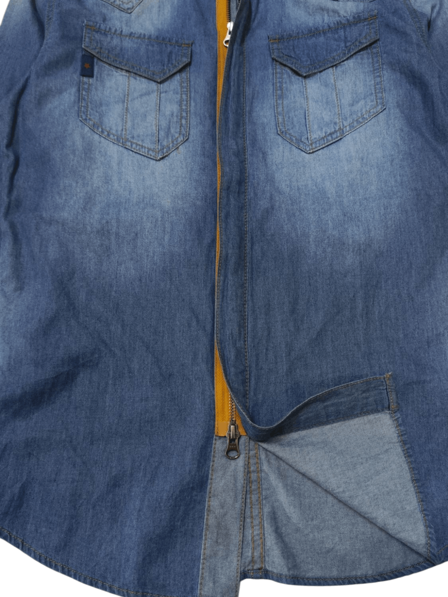 20471120 × If Six Was Nine 291295=HOMME Zip-Up Denim Shirt Size M / US 6-8 / IT 42-44 - 5 Thumbnail
