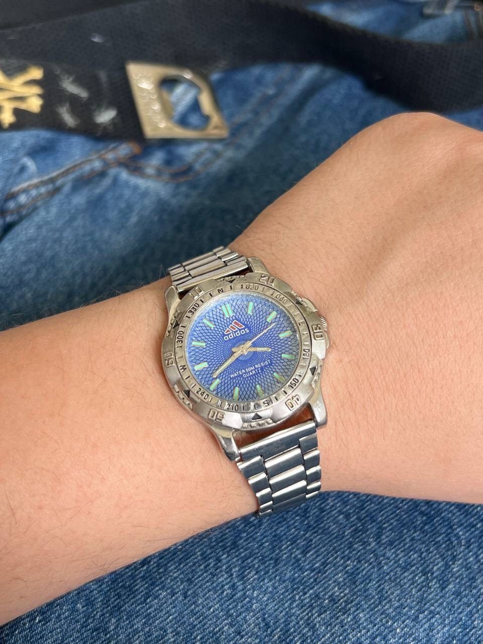 Adidas × Vintage Adidas Vintage Watch classic logo chrome Steel futuristic Size ONE SIZE - 4 Thumbnail