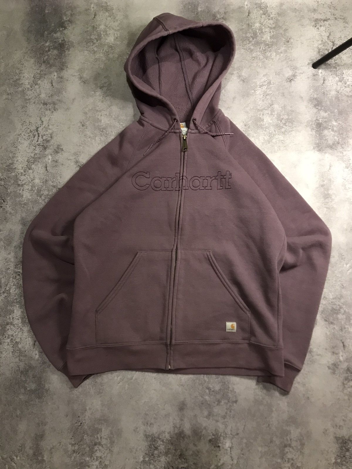 Carhartt ORIGINAL FIT sweat full zip hoodie, men's size M cotton gray type Vintage Second Hand