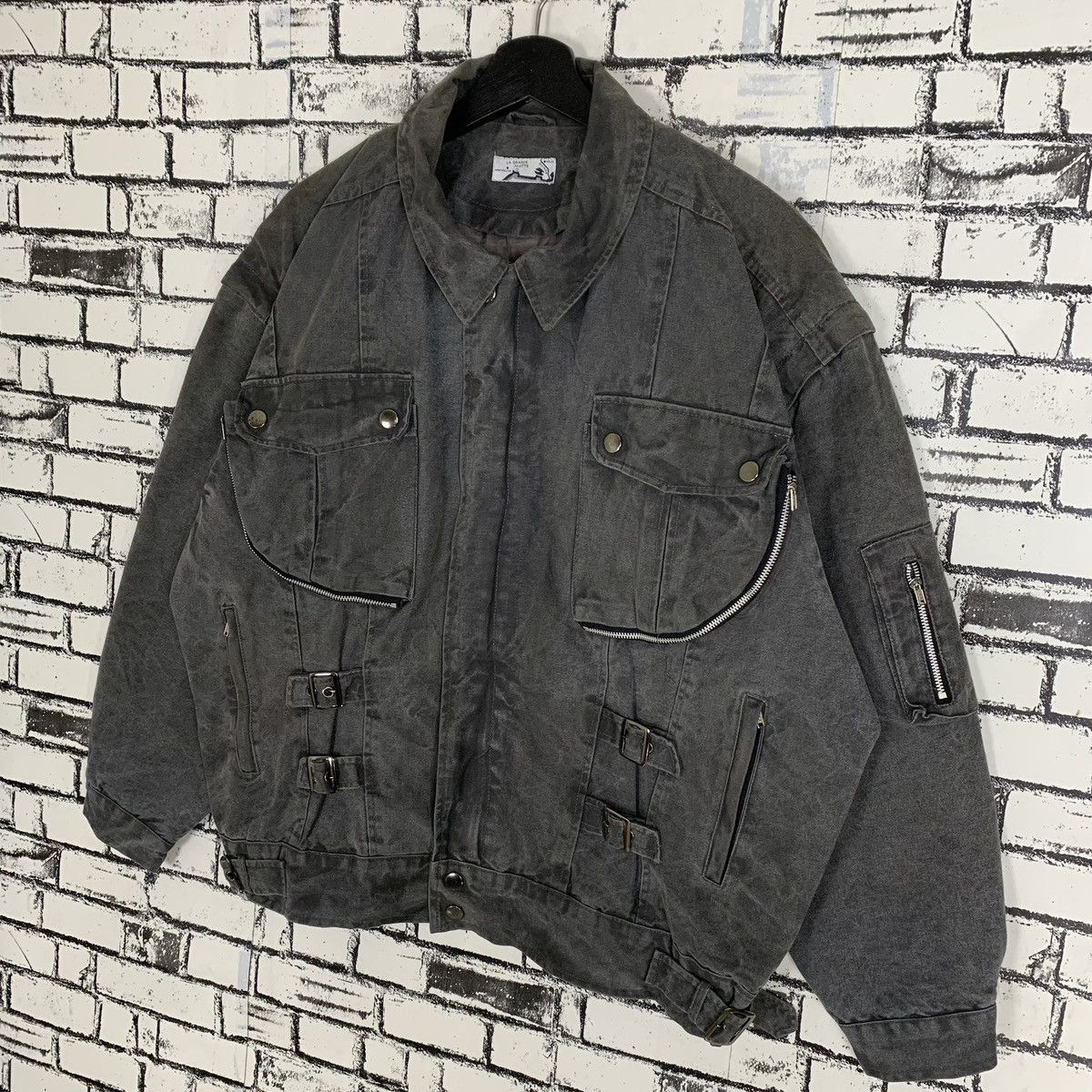 Designer France Denim Bomber Jacket La Grande Motte Size US S / EU 44-46 / 1 - 2 Thumbnail