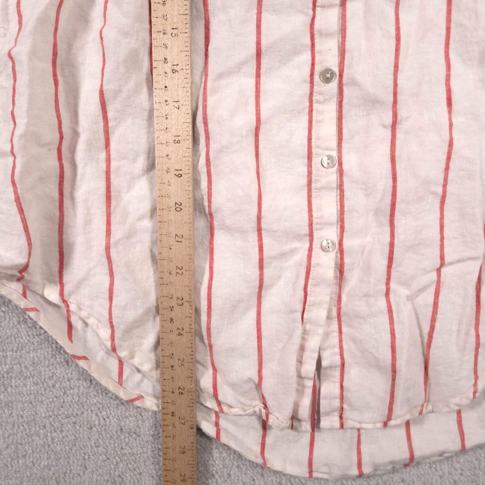 Vintage C&C California Shirt Womens XL White Red Striped 100% Linen Sleeveless Button Up Size XL / US 12-14 / IT 48-50 - 6 Thumbnail