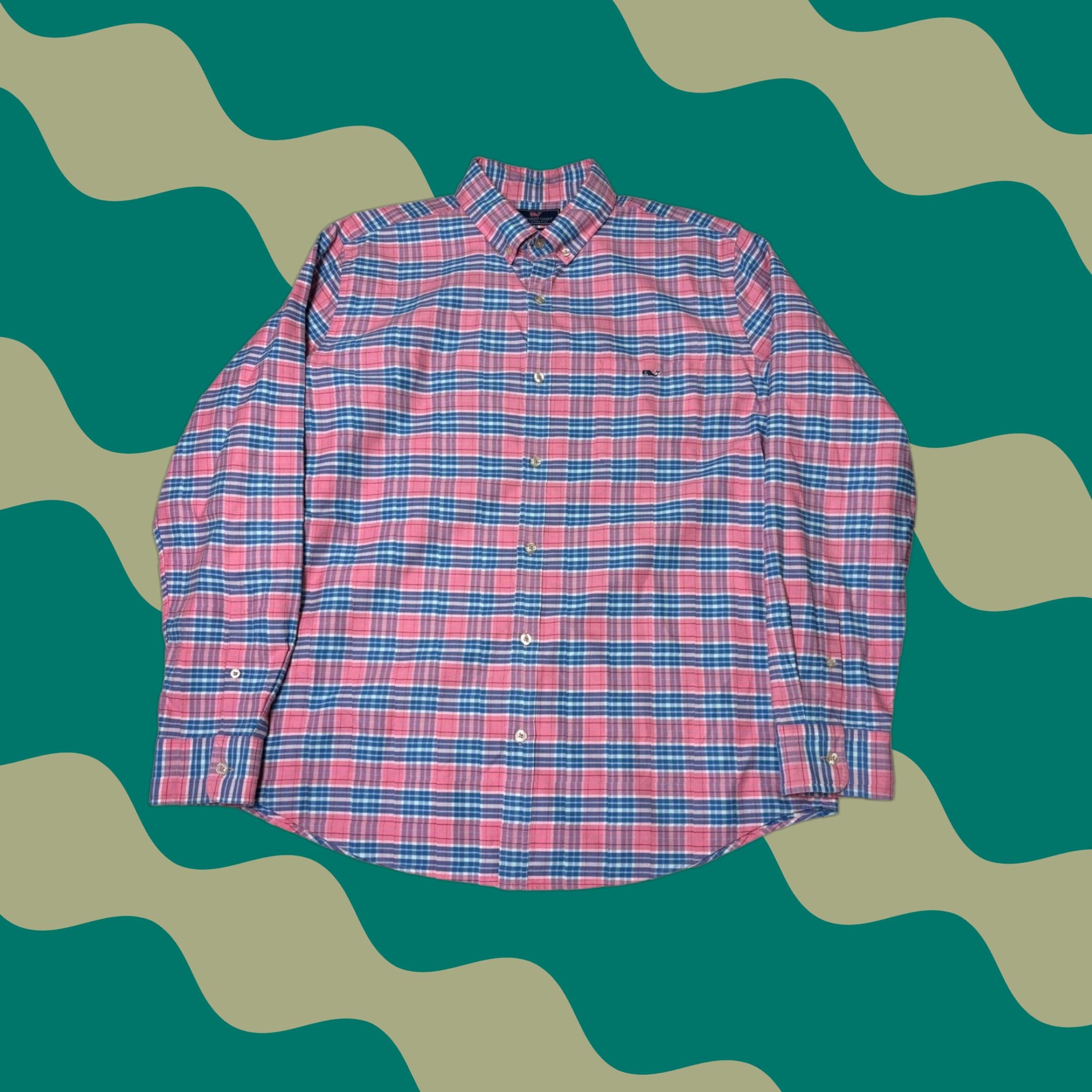 Vineyard Vines Vineyard Vines Slim Fit Shirt Mens Large Plaid Button-Down Long Sleeve Whale Logo Cotton Blend Spandex Size US L / EU 52-54 / 3 - 1 Thumbnail