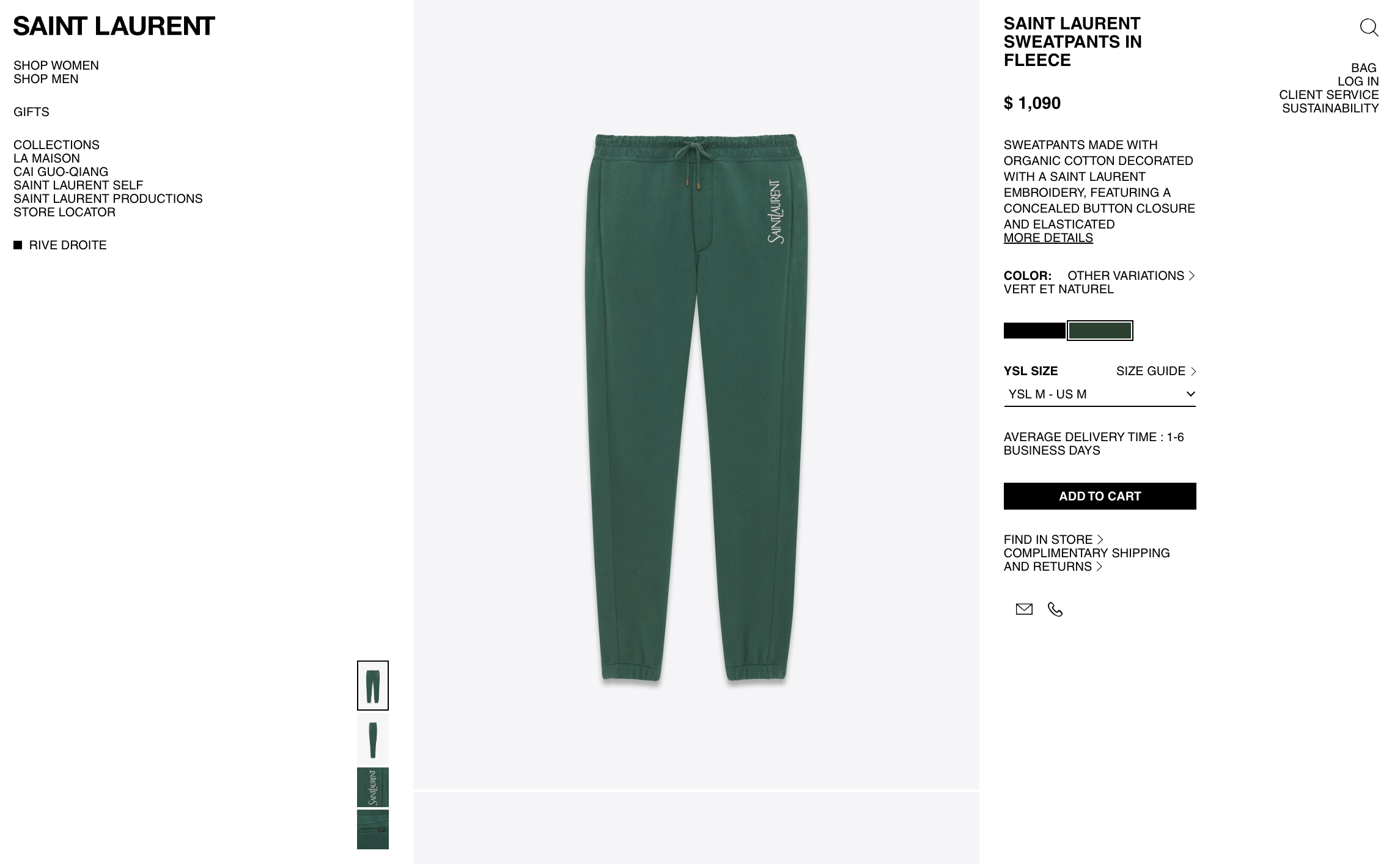 Saint Laurent Paris Saint Laurent Classic Logo Sweatpants Size US 30 / EU 46 - 5 Thumbnail