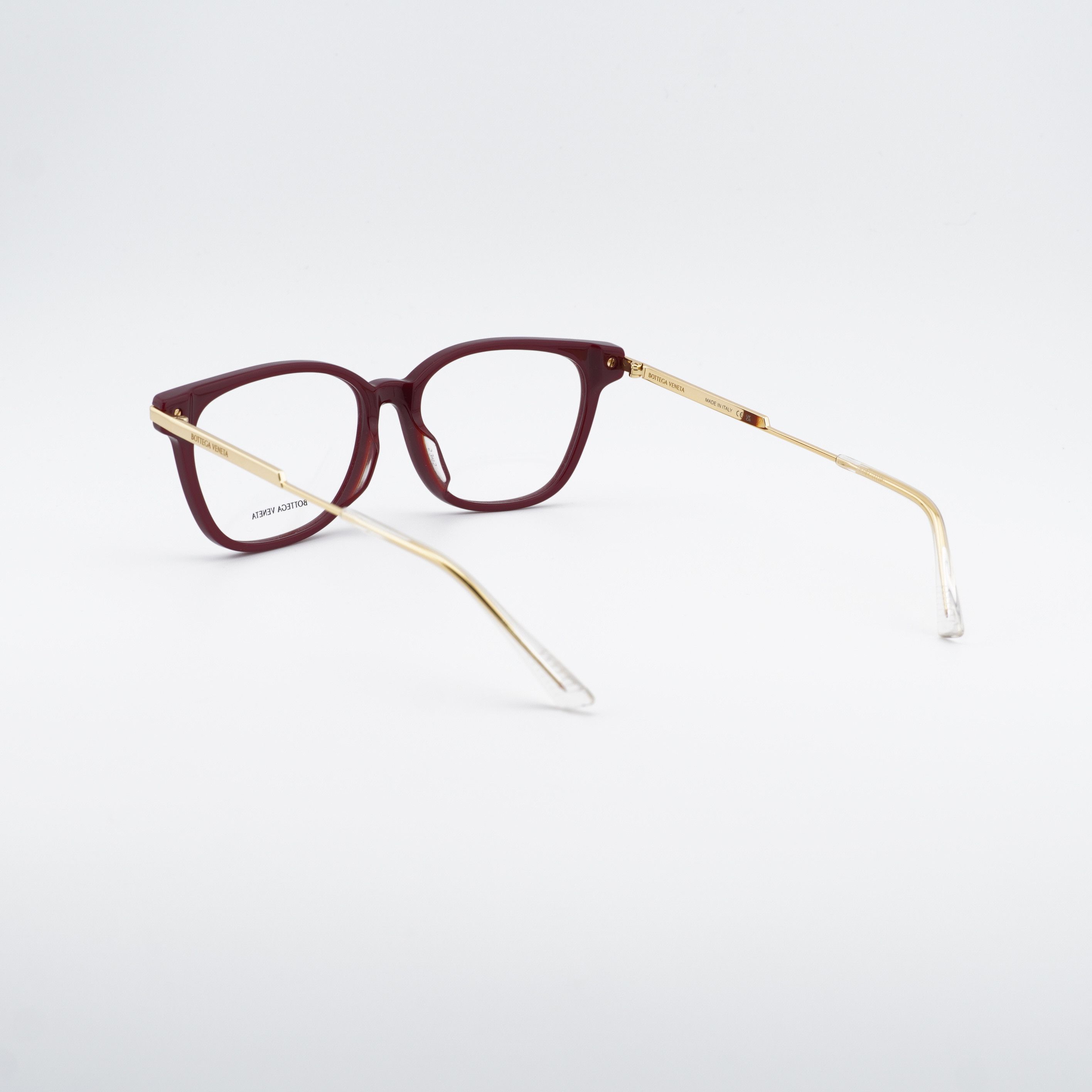 Bottega Veneta Bottega Veneta BV1074OA 004 Eyeglasses Burgundy/Gold 53mm Size ONE SIZE - 5 Thumbnail