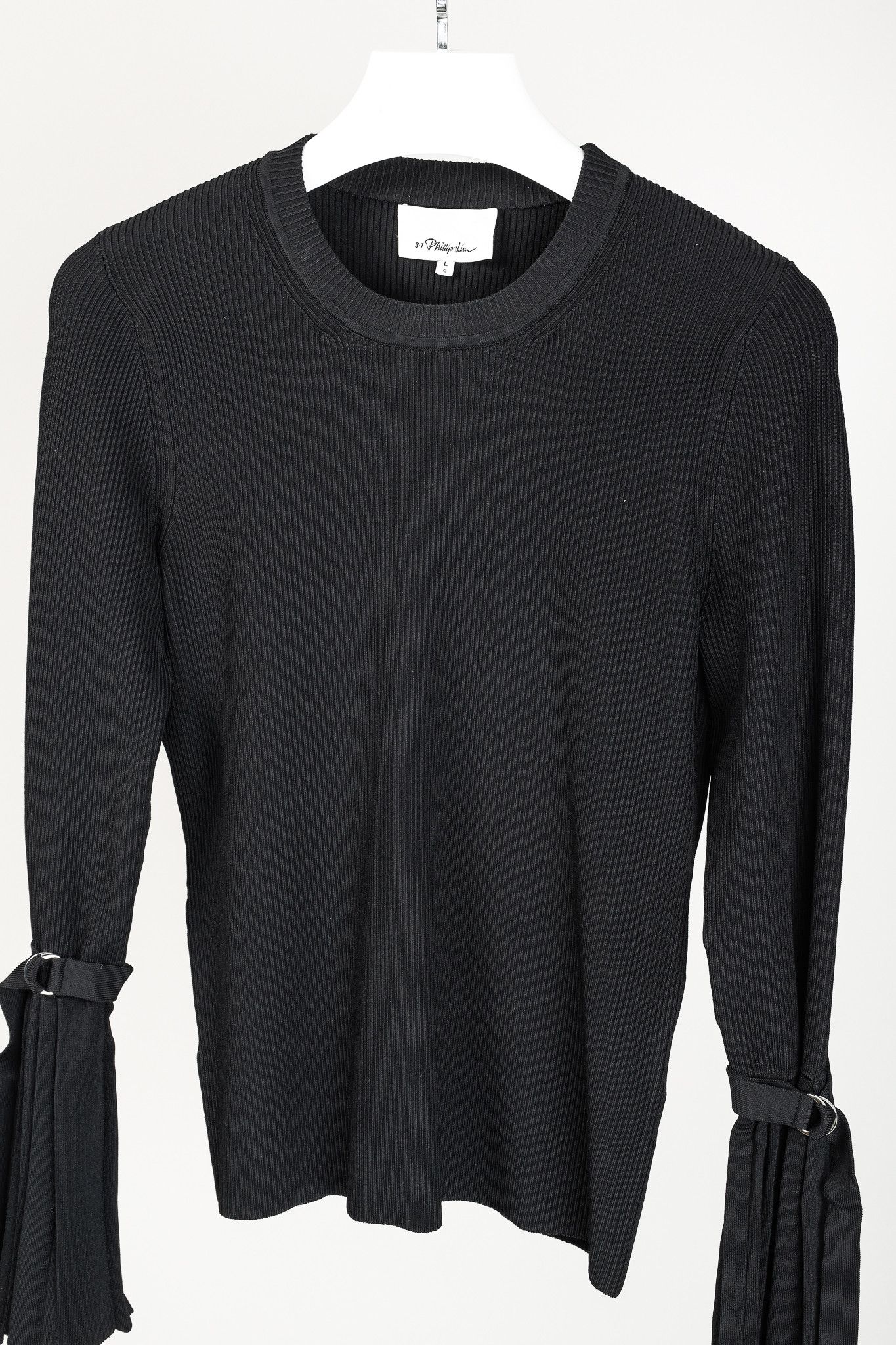 3.1 Phillip Lim PF/17 Ribbed-Knit Belted-Bell-Sleeve Sweater