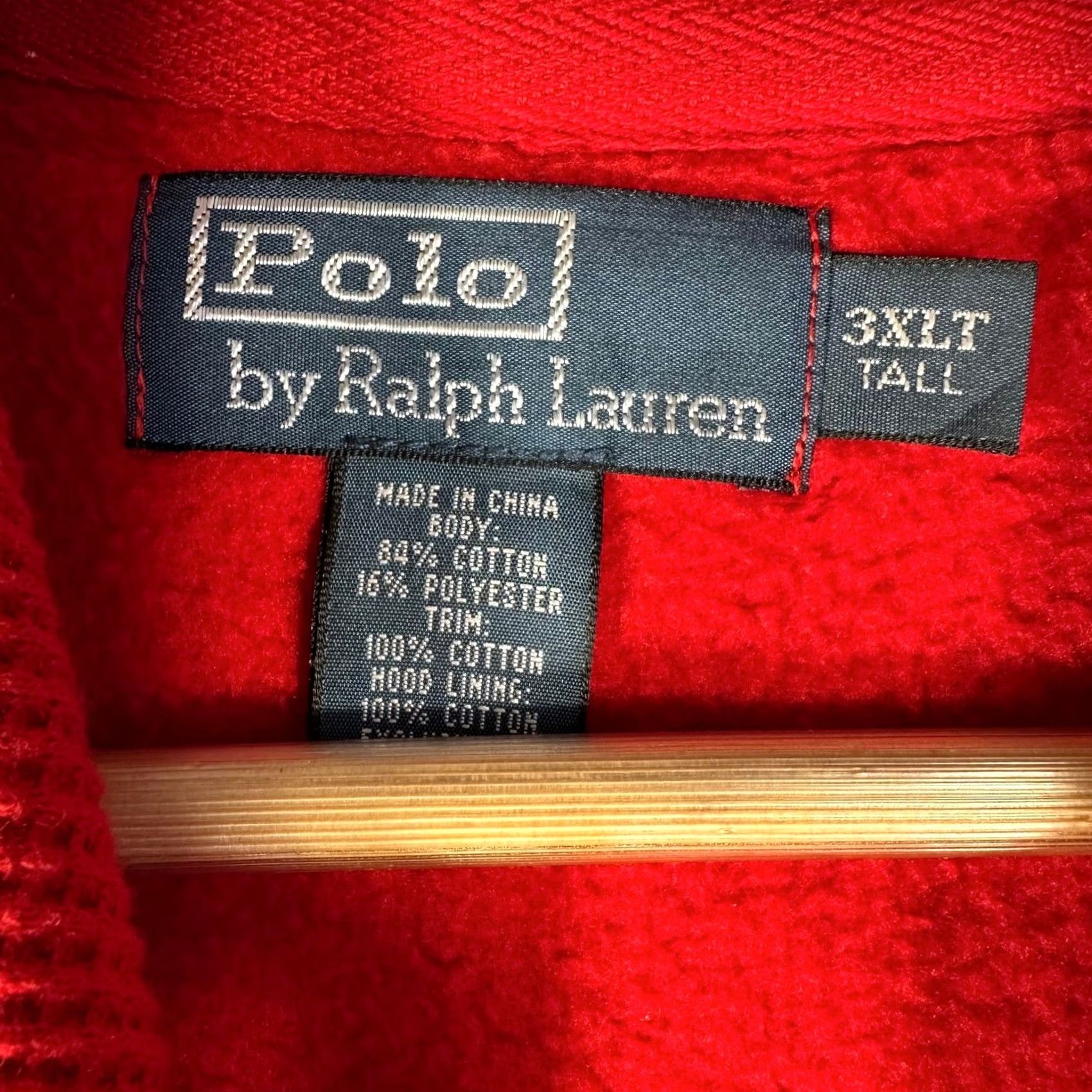 Polo Ralph Lauren Polo Ralph Lauren Hoodie 3XLT Tall Red Full Zip Waffle Lined Hood Sweatshirt Sweatshirt Size US XXL / EU 58 / 5 - 5 Thumbnail