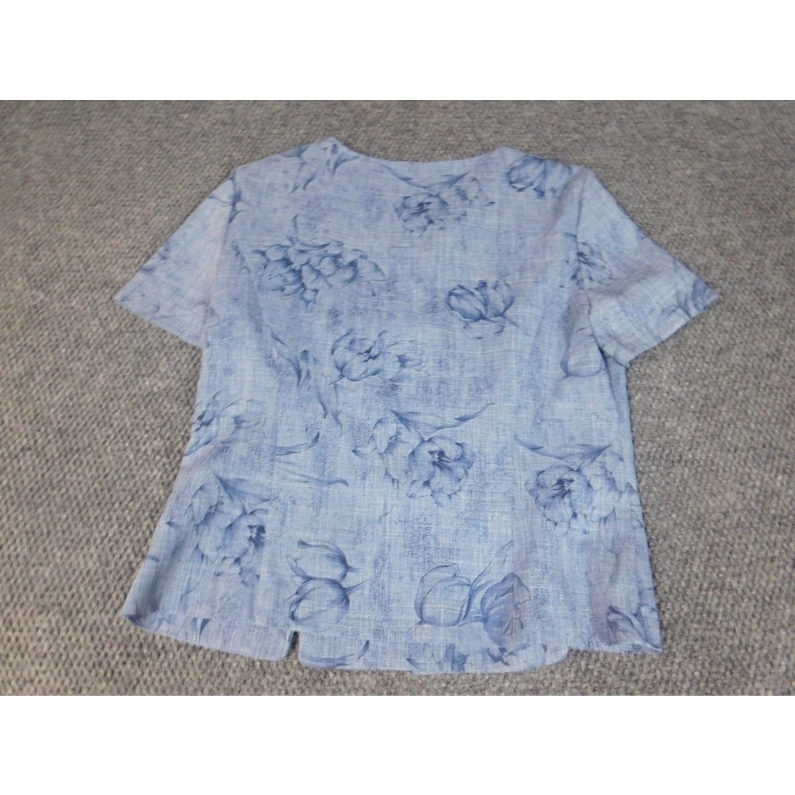 Vintage Sag harbor Womens Blazer Large Blue Floral four-button Size L / US 10 / IT 46 - 7 Thumbnail