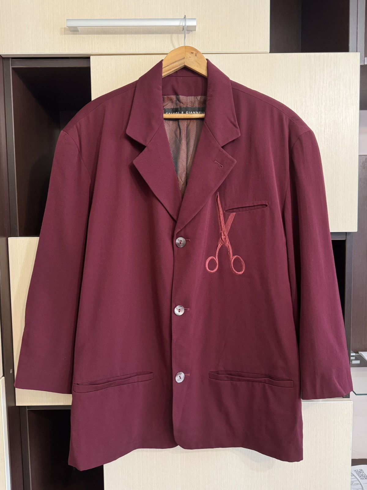Calugi e Gianelli Calugi E Giannelli Vintage Embroidered Scissors Mens Blazer Size 44R - 1 Thumbnail