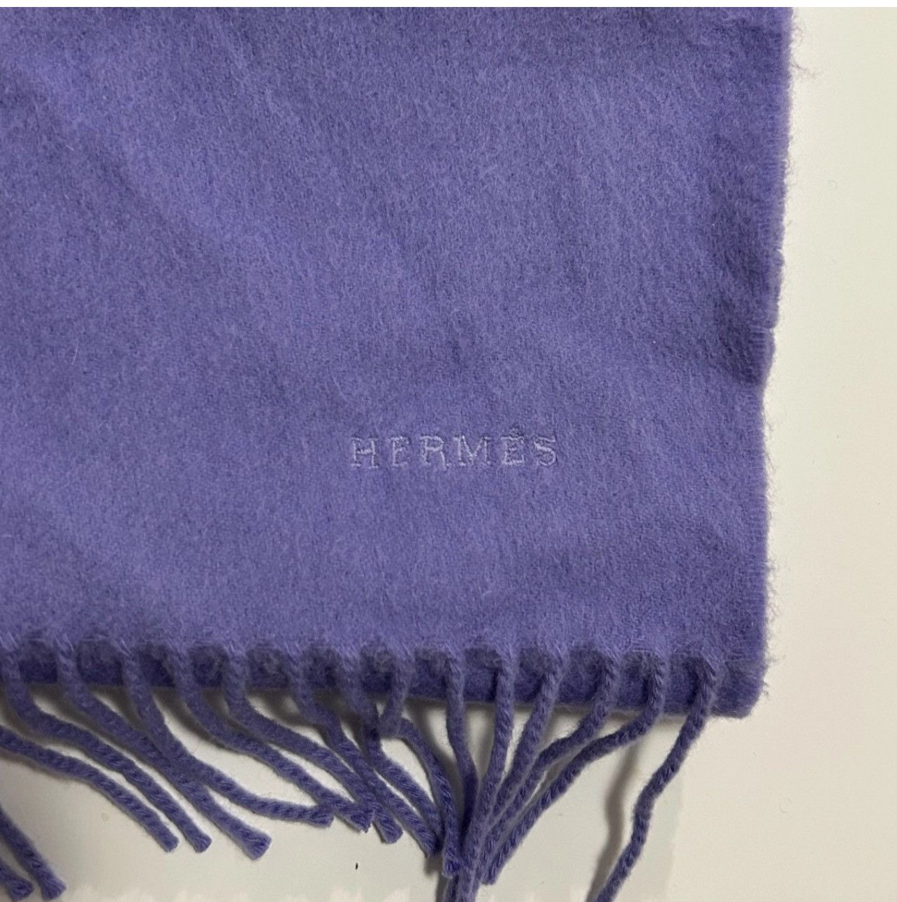 Hermes Hermes purple cashmere scarf Size ONE SIZE - 3 Thumbnail