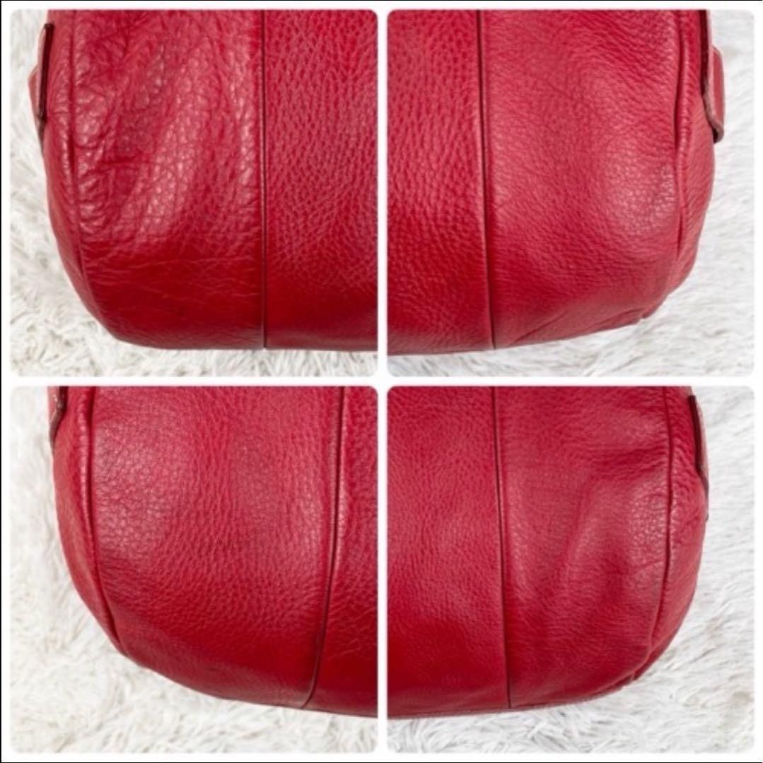 Prada Prada Vitello Daino Red Leather Barrel Duffle Bag Size ONE SIZE - 6 Thumbnail