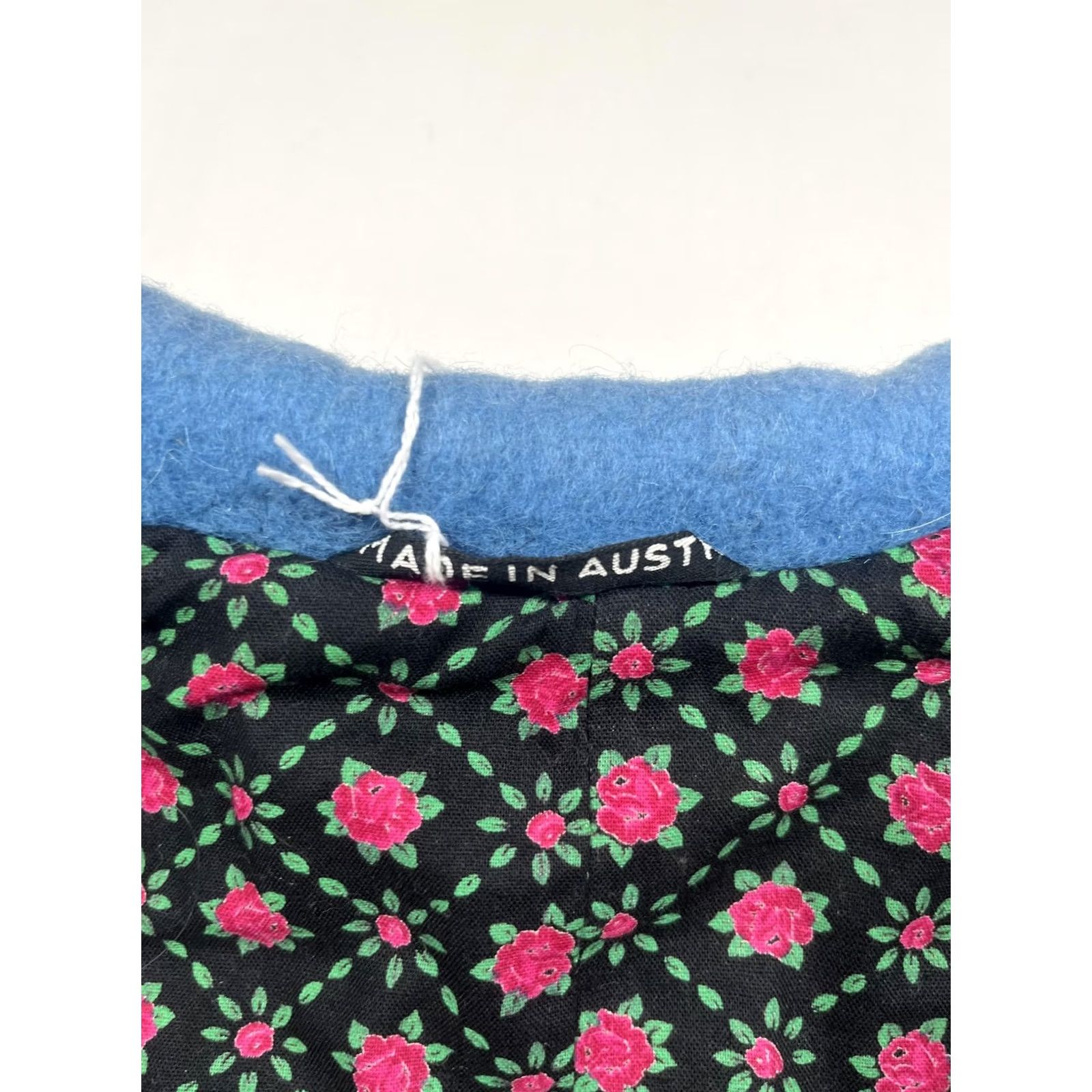 Vintage VINTAGE Hickory & Tweed Cape Women's 34 Blue Wool Floral Lined Button Mid Length Size XXS / US 00 / IT 34 - 4 Thumbnail