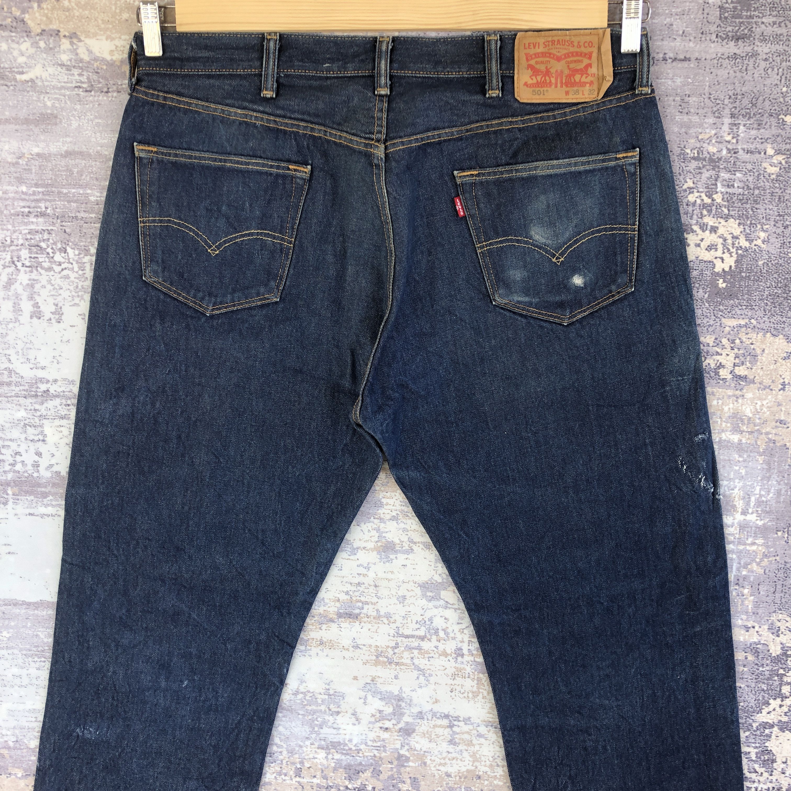Levi's Vintage Y2K Levis 501 RedTab DarkWash Button Fly Jeans Denim Size US 36 / EU 52 - 4 Thumbnail