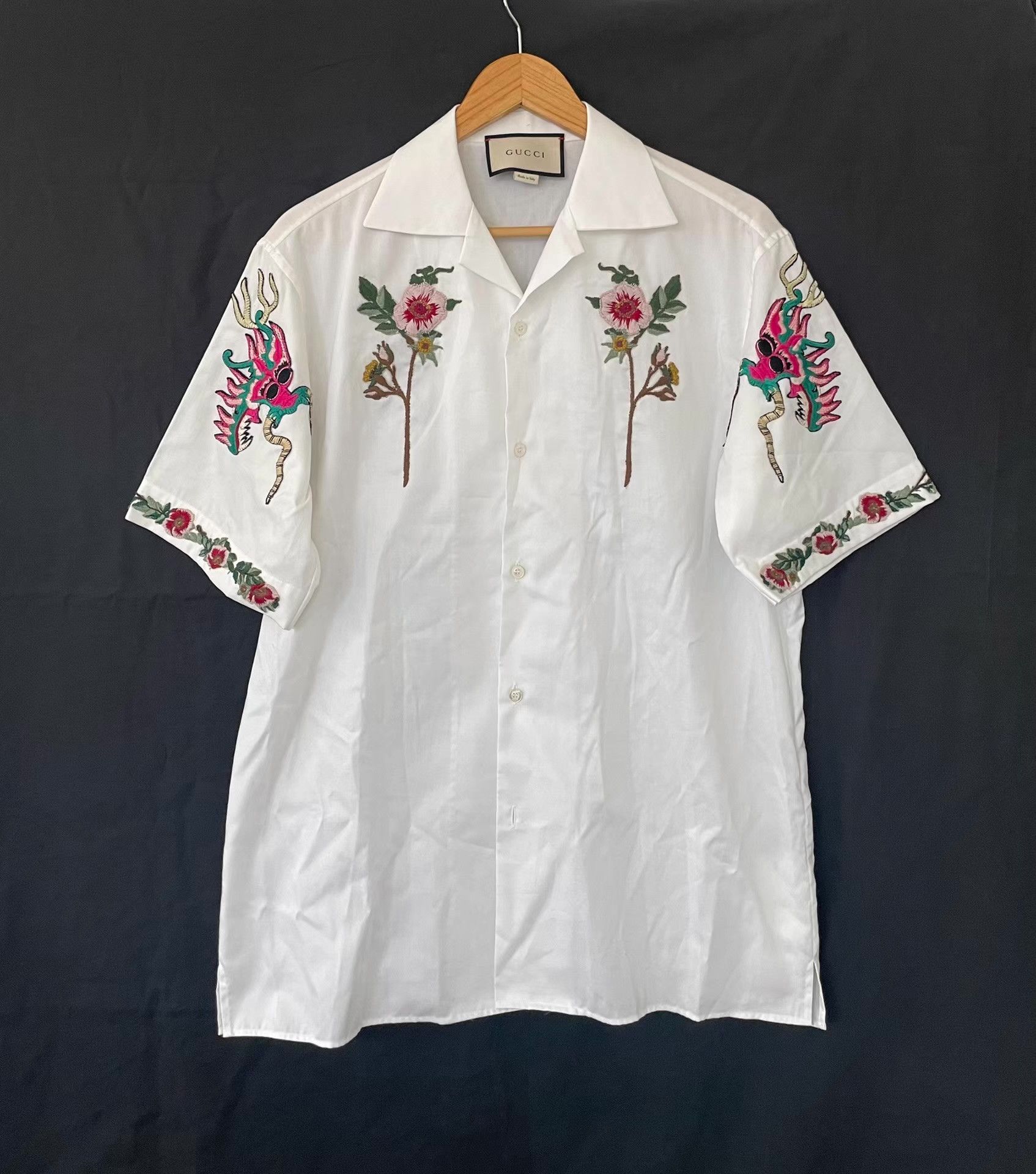 Gucci Gucci 17SS Dragon Embroidered Short-Sleeve Shirt Ｑ21 Size US S / EU 44-46 / 1 - 1 Thumbnail