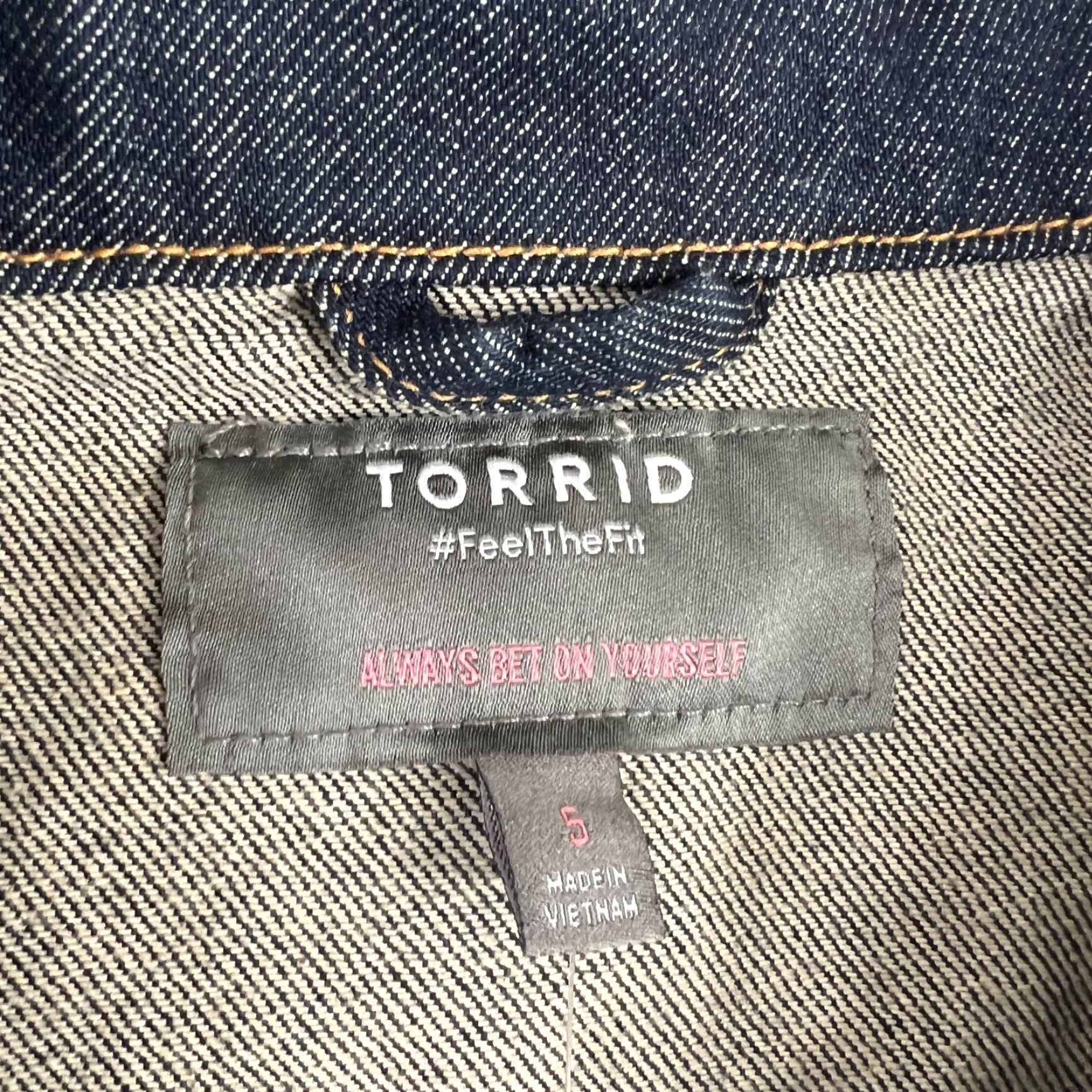 Torrid Torrid Jacket Womens 5 Plus Size Blue Jeans Dark Wash Crop Button Front Cotton Basic Jacket Size 27" / US 4 / IT 40 - 5 Thumbnail