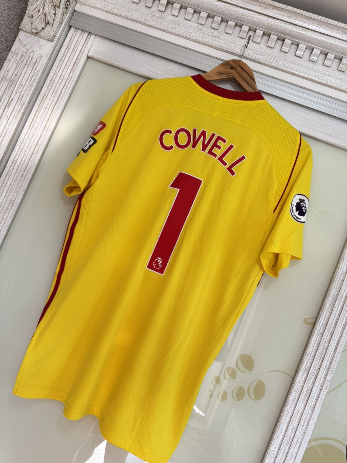 Adidas Cowell #1 Watford 2017-2018 Home Soccer Jersey Football Kit Size US L / EU 52-54 / 3 - 4 Thumbnail