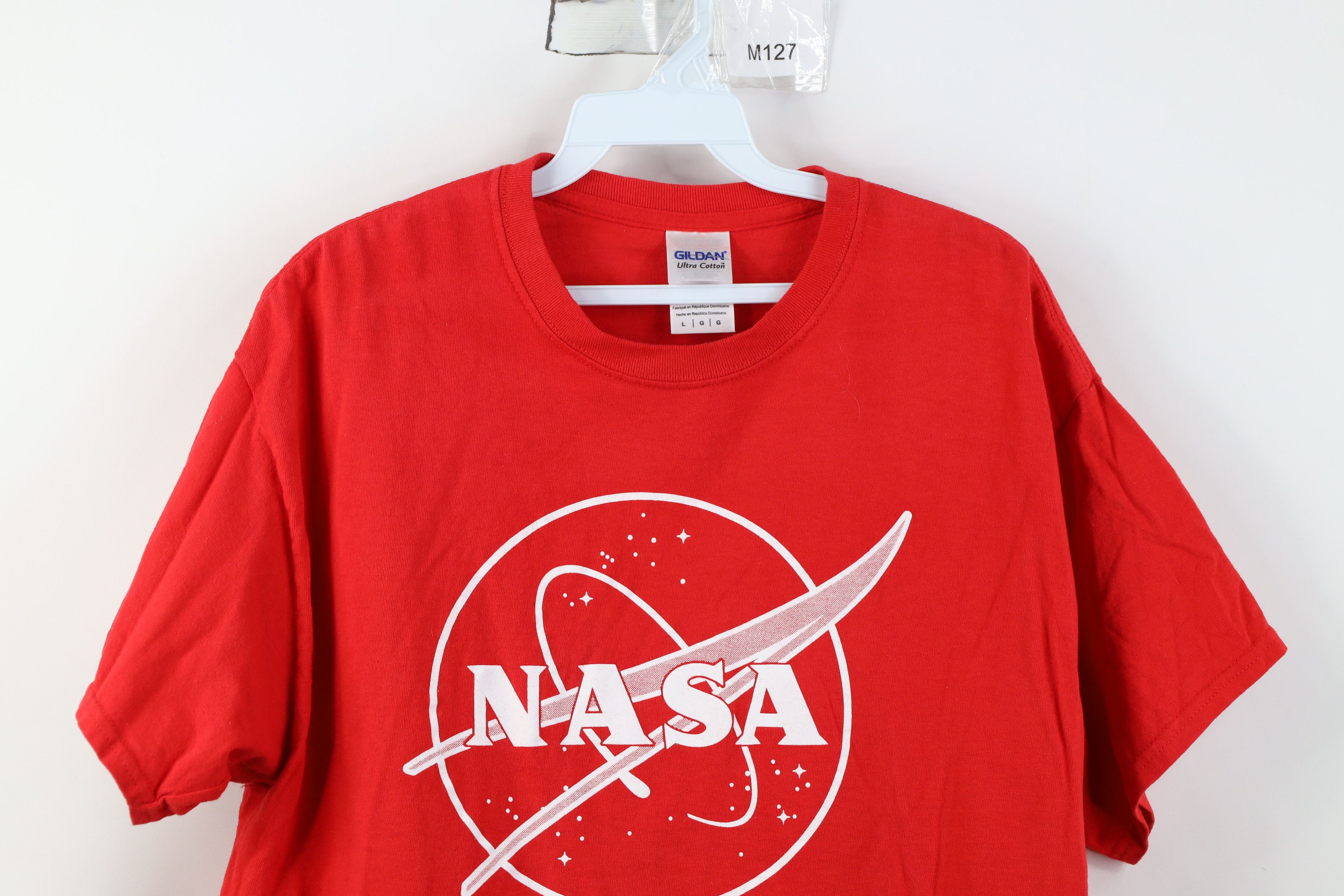 Gildan Vintage Y2K Spell Out NASA Space Short Sleeve T-Shirt Red Size US L / EU 52-54 / 3 - 2 Thumbnail