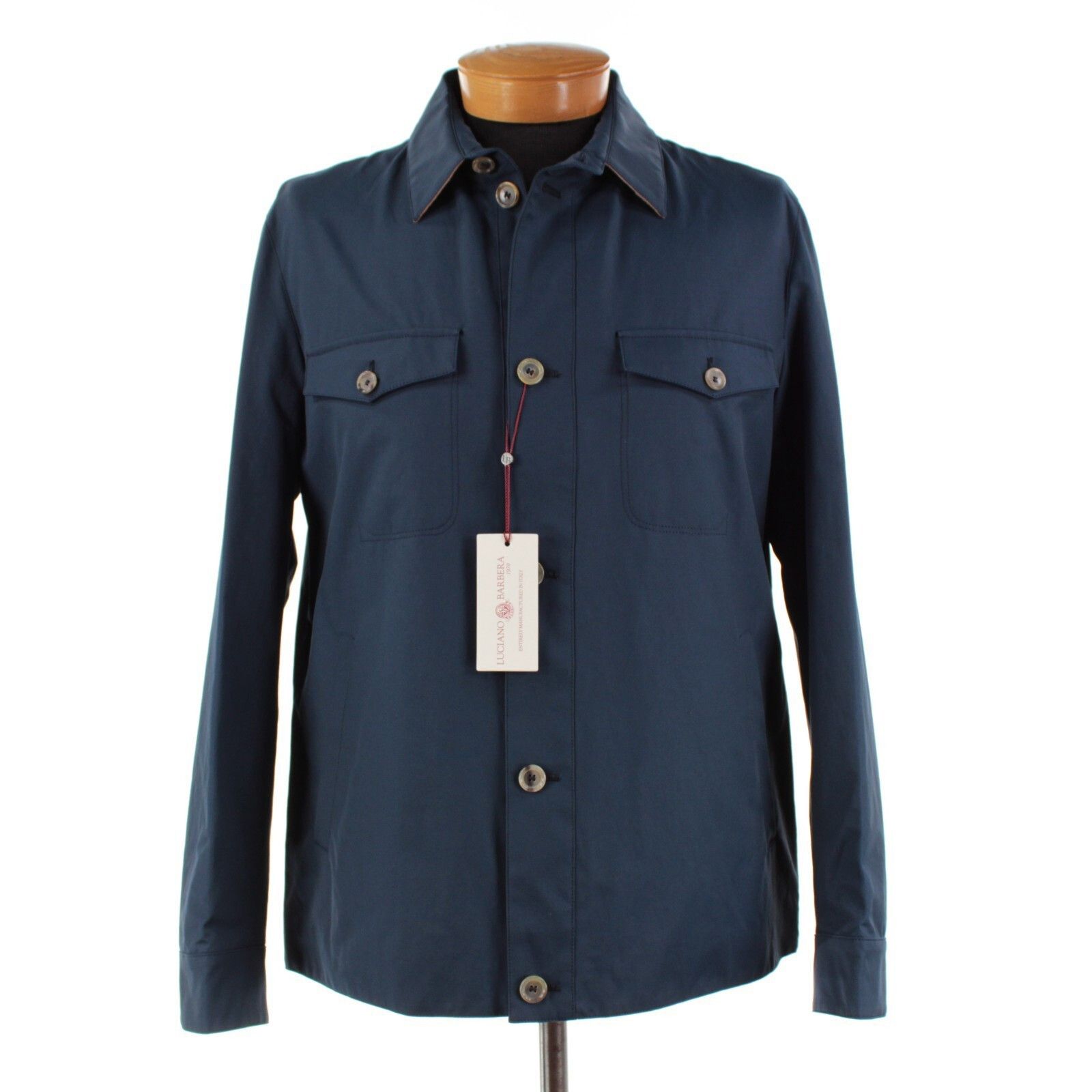Luciano Barbera Overshirt Size XL US In Blue Cotton Blend