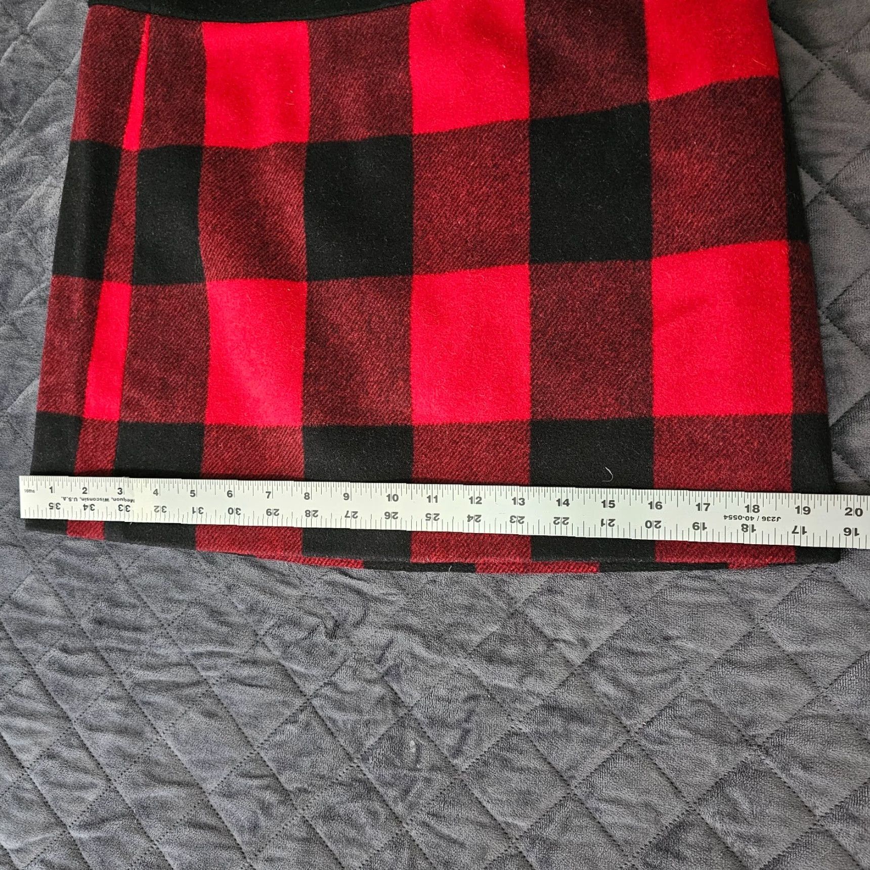 J.Crew VINTAGE J.CREW Wool Mini Skirt 4 Red Plaid Lined Side Zipper Women Short Casual Size 27" / US 4 / IT 40 - 7 Thumbnail