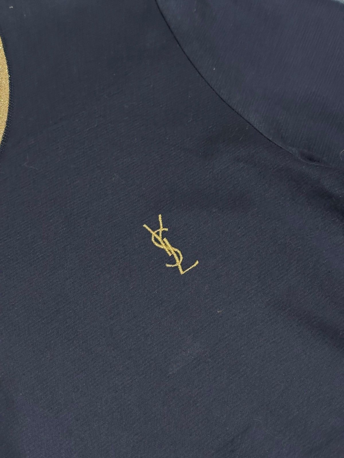 Yves Saint Laurent Yves Saint Laurent Dark Blue Gold Glitter Logo Pullover jpn Size L / US 10 / IT 46 - 8 Thumbnail