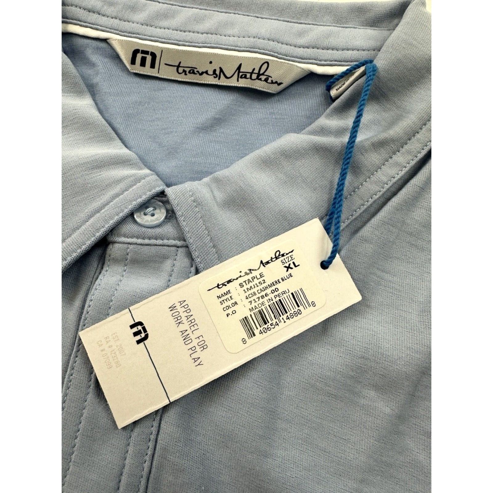 TravisMathew Travis Mathew Shirt Mens XL Blue Golf Polo Pullover Short Sleeve Company Logo Size US XL / EU 56 / 4 - 5 Thumbnail