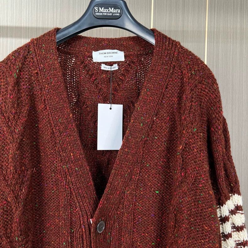Thom Browne Thom Browne size3 Rough knit striped sweater Size US L / EU 52-54 / 3 - 4 Thumbnail