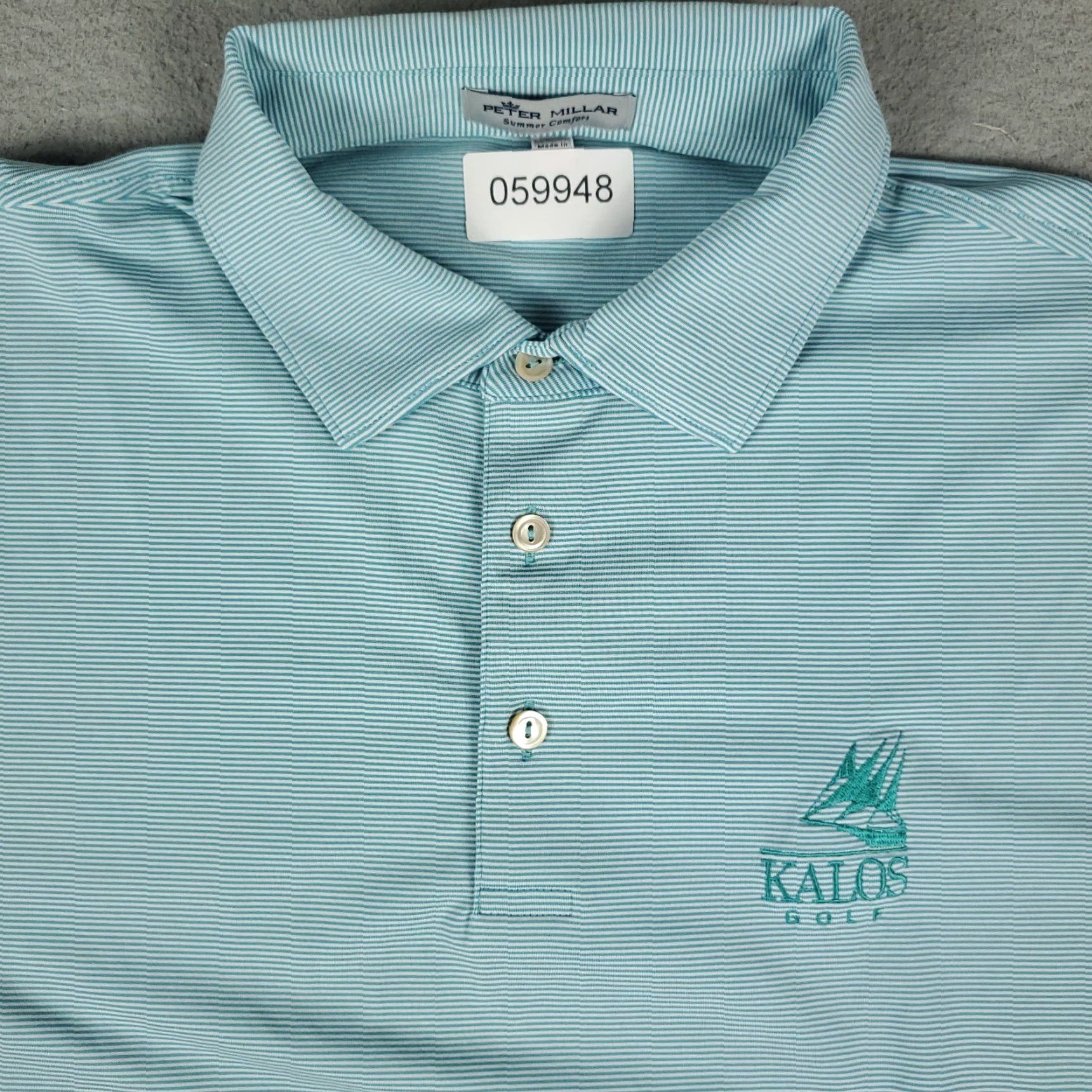 Peter Millar Peter Millar Polo Shirt Mens Large Blue Striped Polo Shirt For Men Size US L / EU 52-54 / 3 - 2 Thumbnail