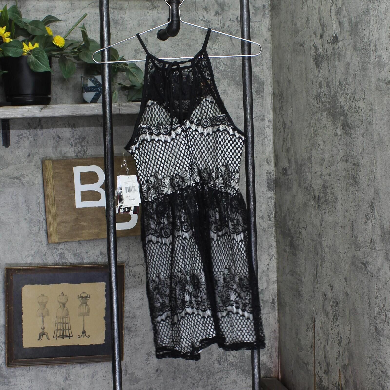 Other Nwt Trixxi Juniors Contrast Lace Tie-back Dress Black 3 Size M / US 6-8 / IT 42-44 - 2 Thumbnail