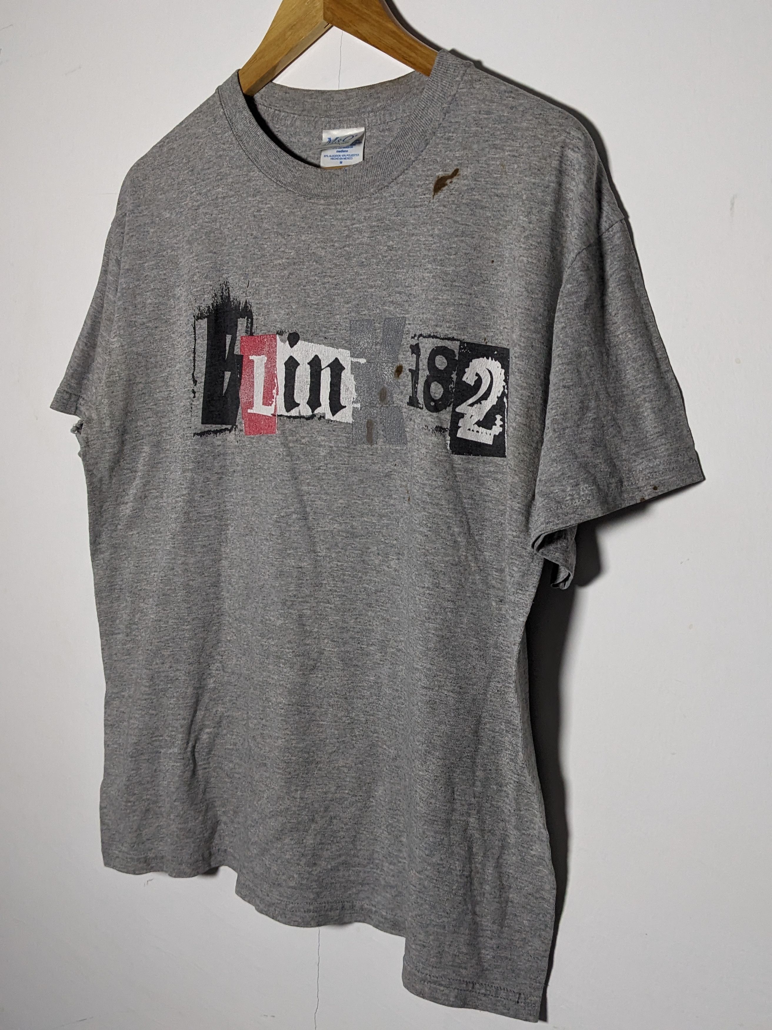 Band Tees × Vintage Vintage Y2K Blink 182 Distressed Shirt Gray Size US M / EU 48-50 / 2 - 2 Thumbnail