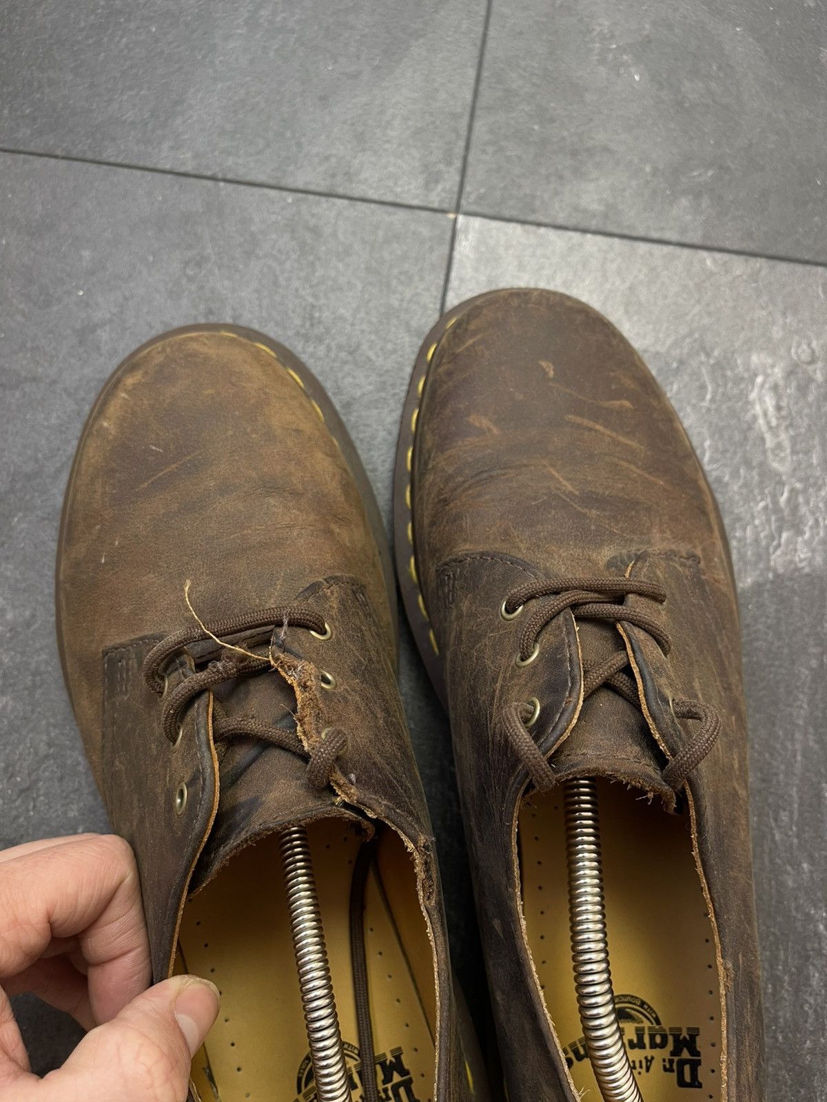 Dr. Martens × Streetwear × Vintage Dr martens 1461 dark brown distressed boots Size US 9 / EU 42 - 13 Thumbnail