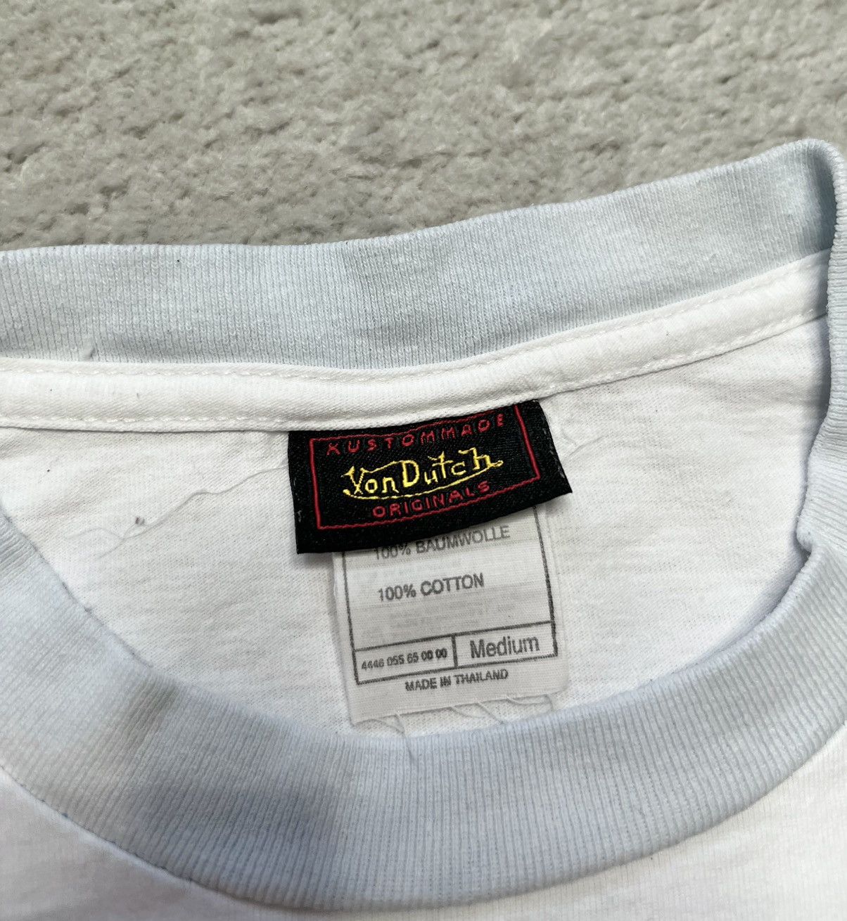 Von Dutch Vintage White T-Shirt Tee Big Print logo von dutch y2k Size M / US 6-8 / IT 42-44 - 5 Thumbnail