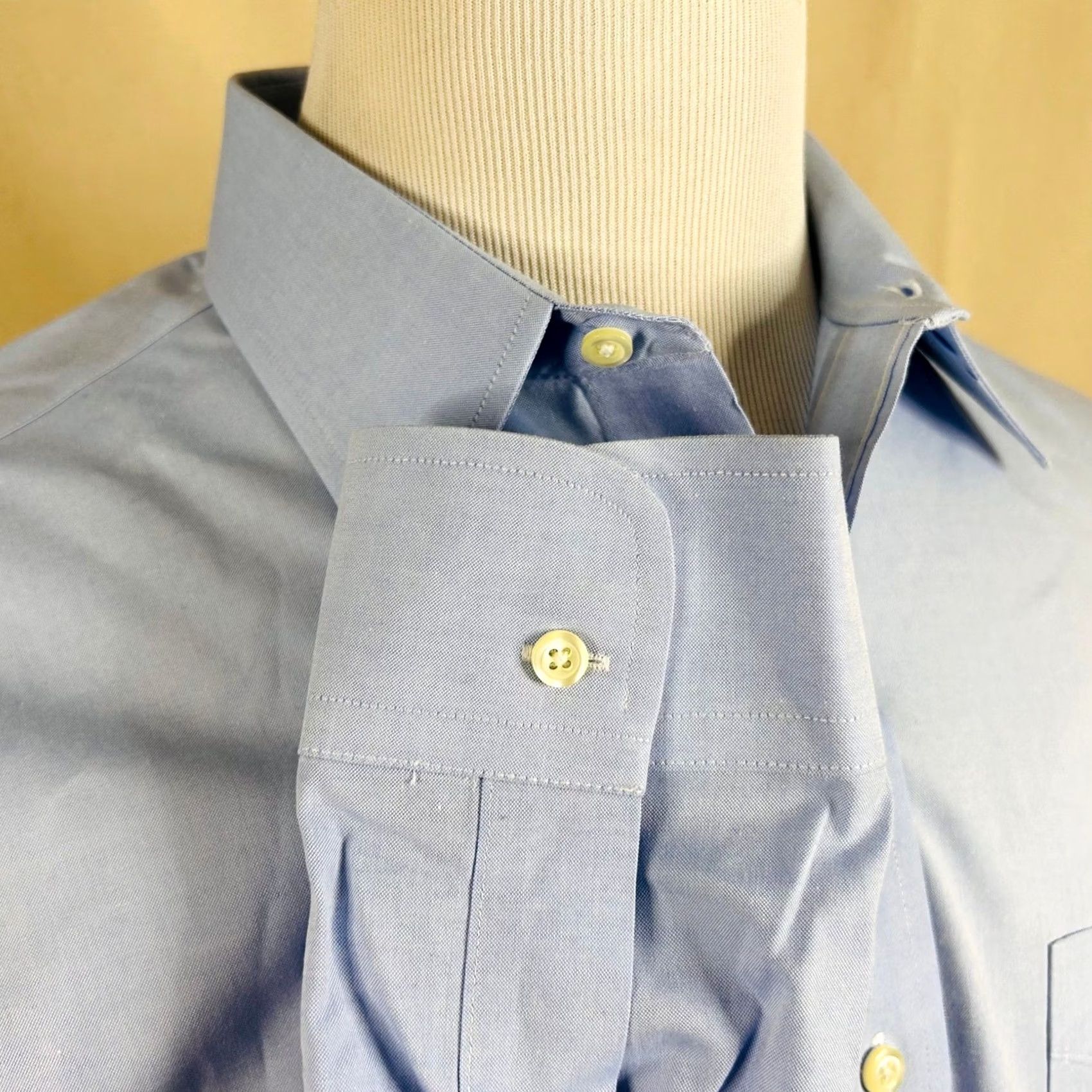 Brooks Brothers Brooks Brothers Slim Fit Dress Shirt Blue Oxford Cloth Cotton 16.5 34 Non Iron Mens Size 46R - 4 Thumbnail