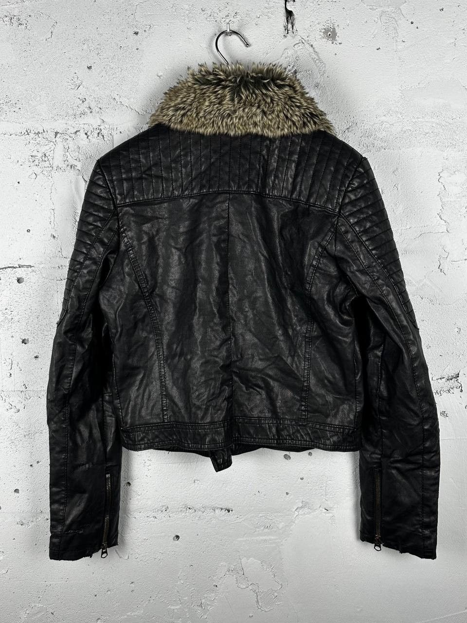 Vintage FADED VINTAGE CROPPED ARCHIVE MOTO BIKER BLAZER FUR JACKET Size S / US 4 / IT 40 - 9 Thumbnail