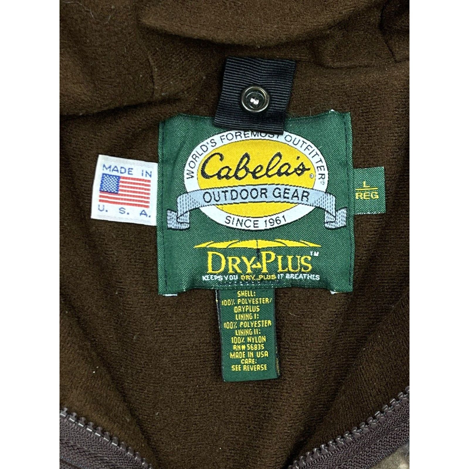 Vintage VTG Cabela's Mens USA Made Dry Plus Camouflage Hooded Hunting Jacket Heavy Lined Sz L JS? Size US L / EU 52-54 / 3 - 2 Thumbnail