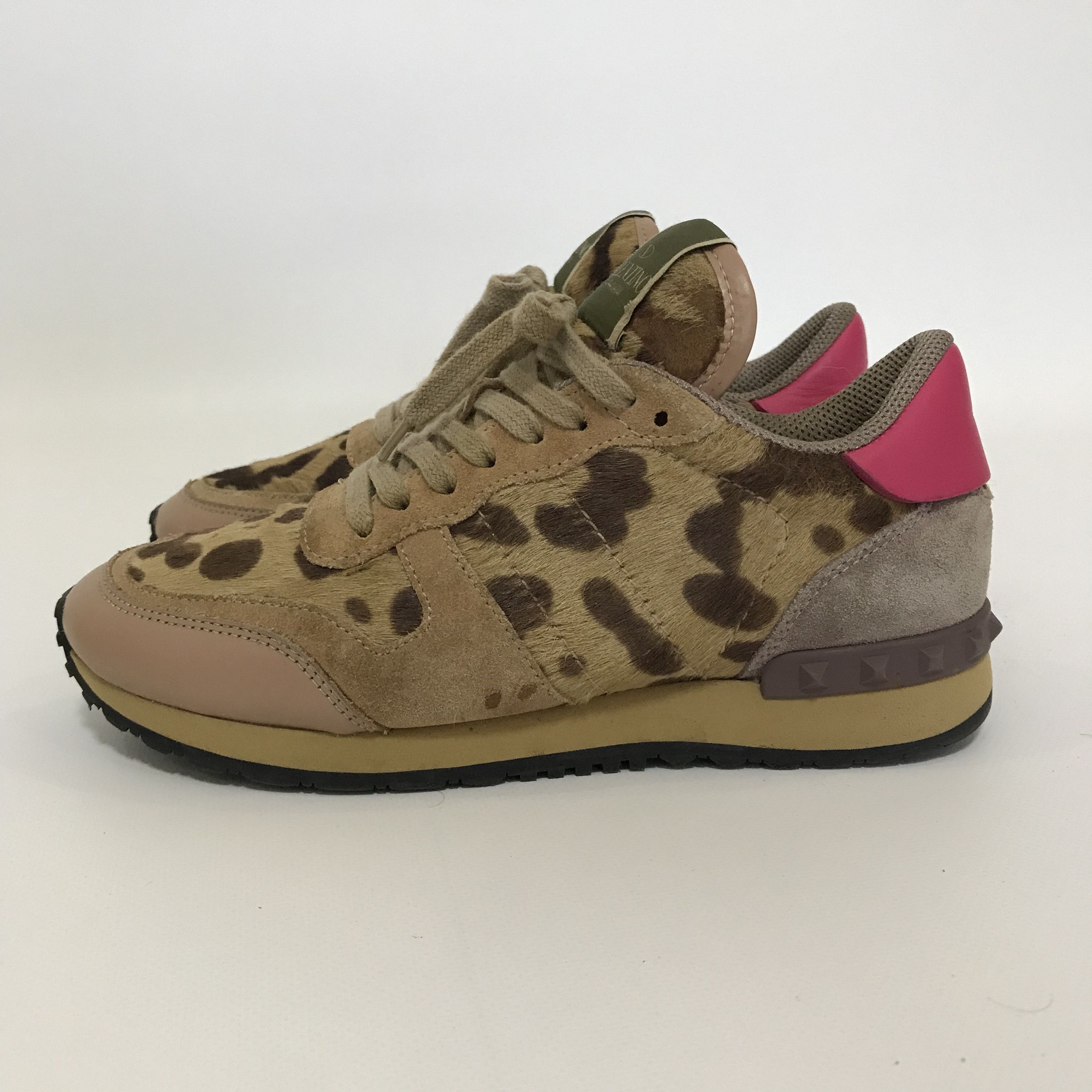 Valentino Valentino Garavani VALENTINO Garavani Rockrunner Leopard Print Sneakers Shoes Grailed