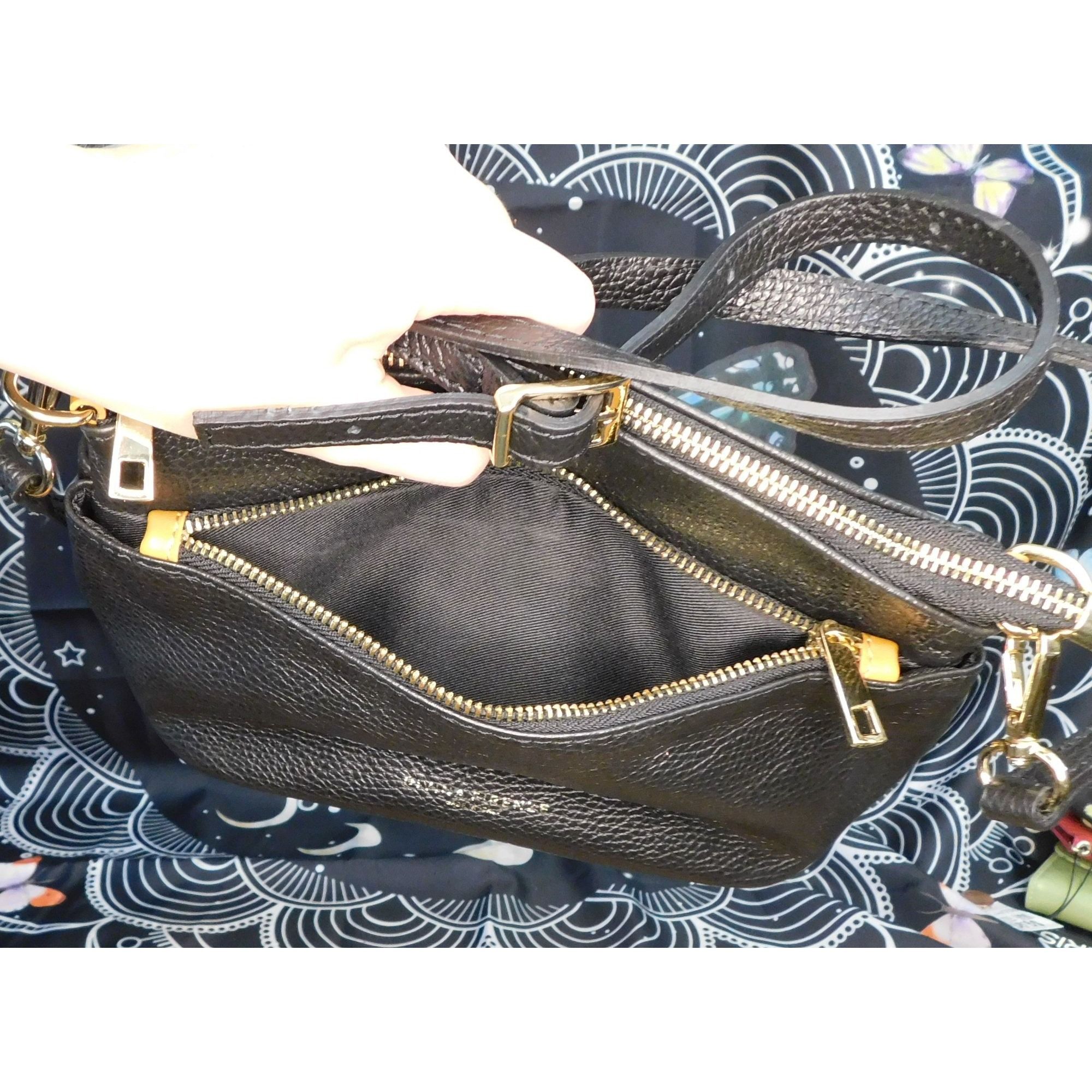 Other Divina Firenze Black Leather Crossbody Purse Size ONE SIZE - 7 Thumbnail