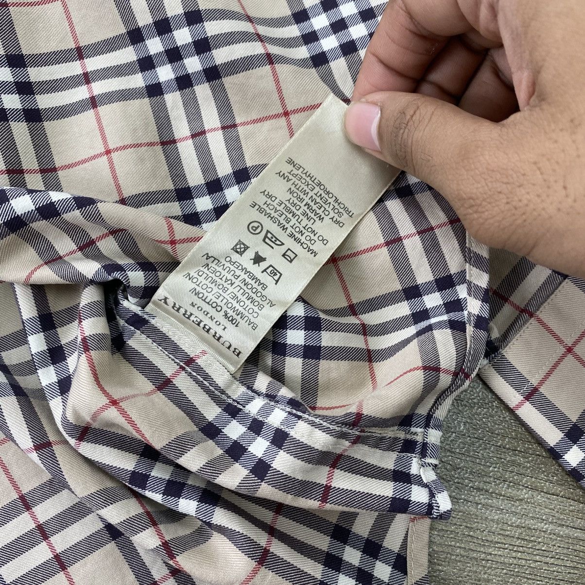Burberry 1990s Burberrys Nova Check Iconic Longs Shirt Size L / US 10 / IT 46 - 7 Thumbnail
