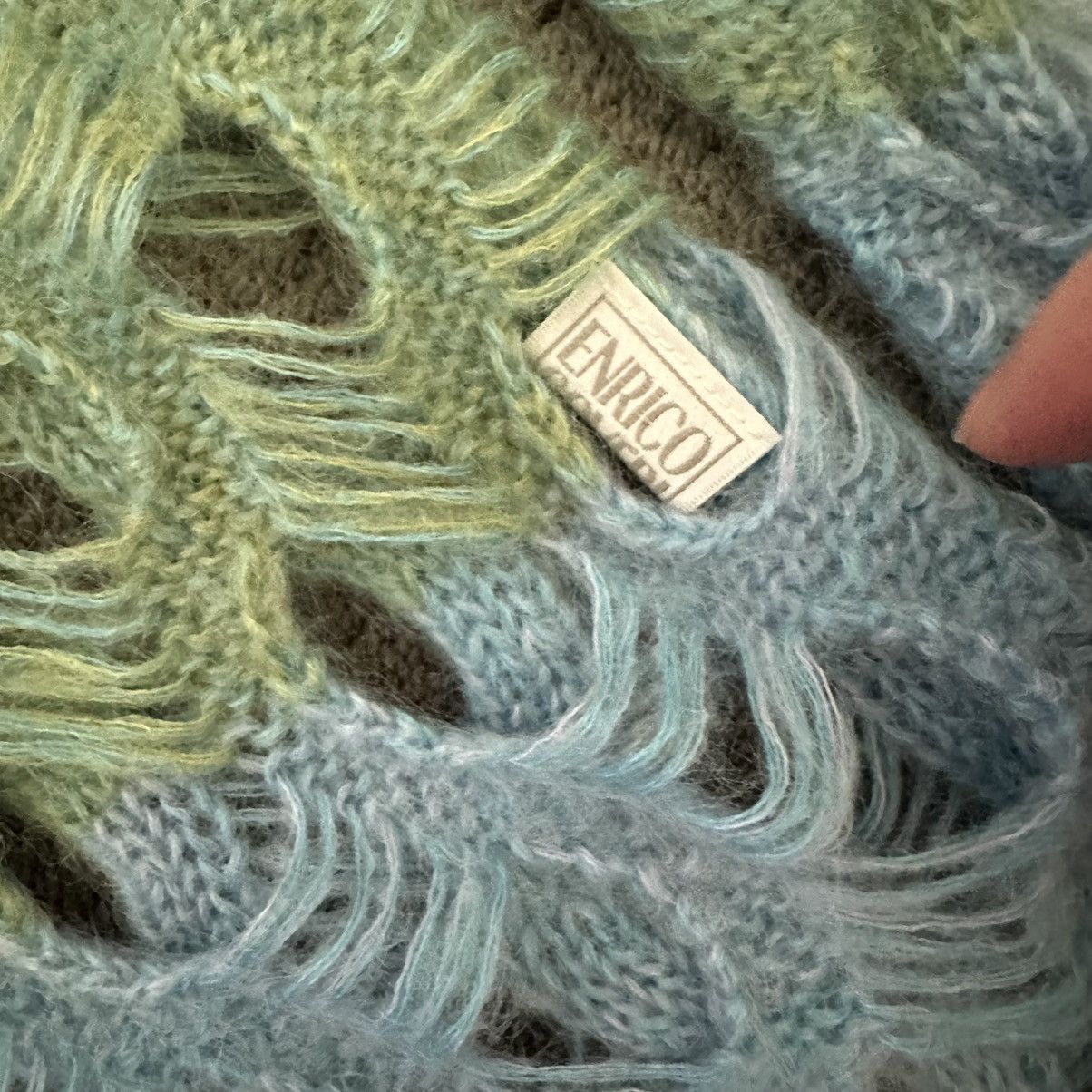 Enrico Coveri Vintage Enrico Coveri Open Knit Mohair Sweater Size L / US 10 / IT 46 - 3 Thumbnail