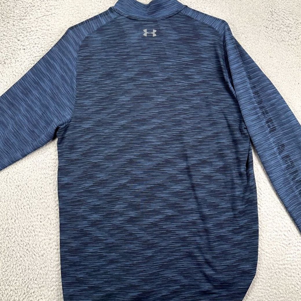 Under Armour Under Armour Lightweight Golf Sweater Men Large Heat Gear Blue Spellout Half Zip Pullover Mock Neck 1/2 Zip Size US L / EU 52-54 / 3 - 3 Thumbnail