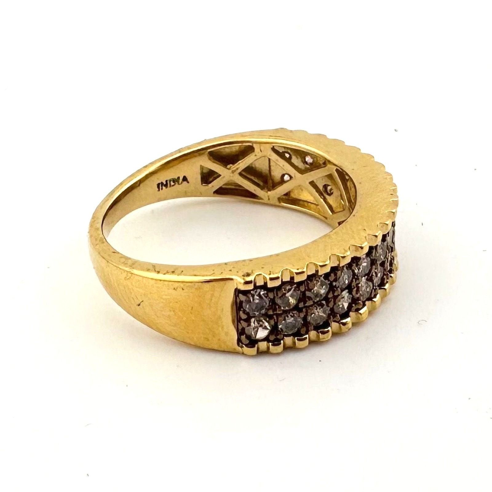 Other Beautiful 3/4 Ct Diamond 2 row Anniversary Ring 14kt Gold Ov Size ONE SIZE - 13 Thumbnail